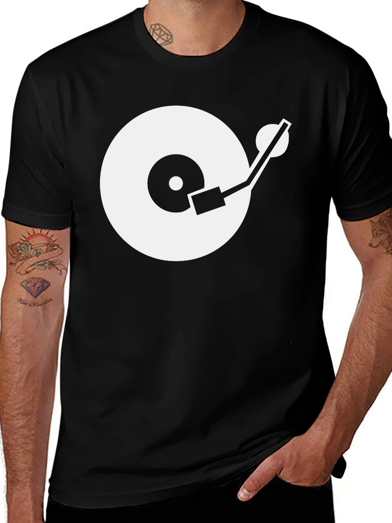 Variant 8 of Turntable Graphic T-Shirt - Black