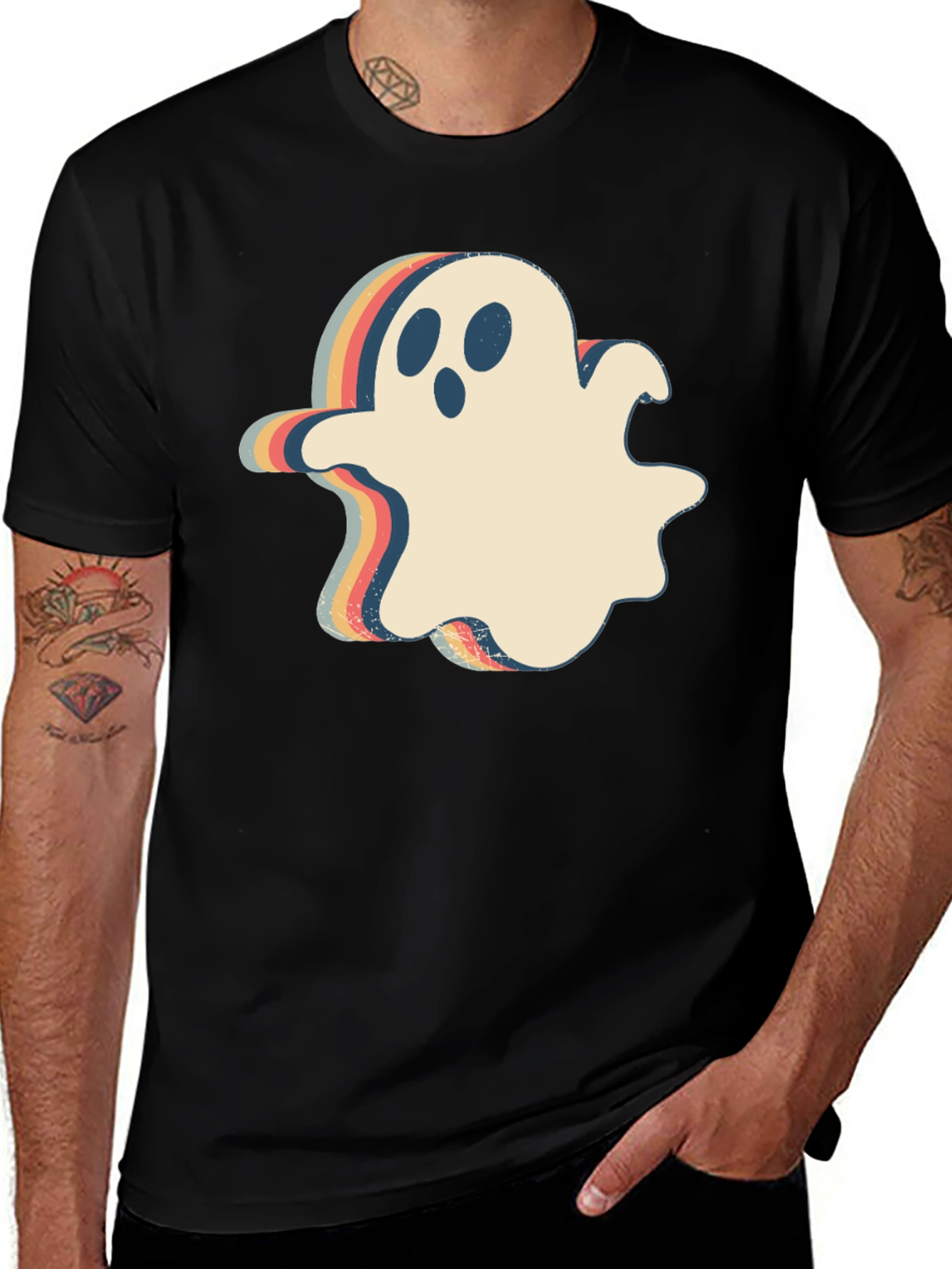 Variant 11 of Retro Halloween Ghost Graphic T-Shirt