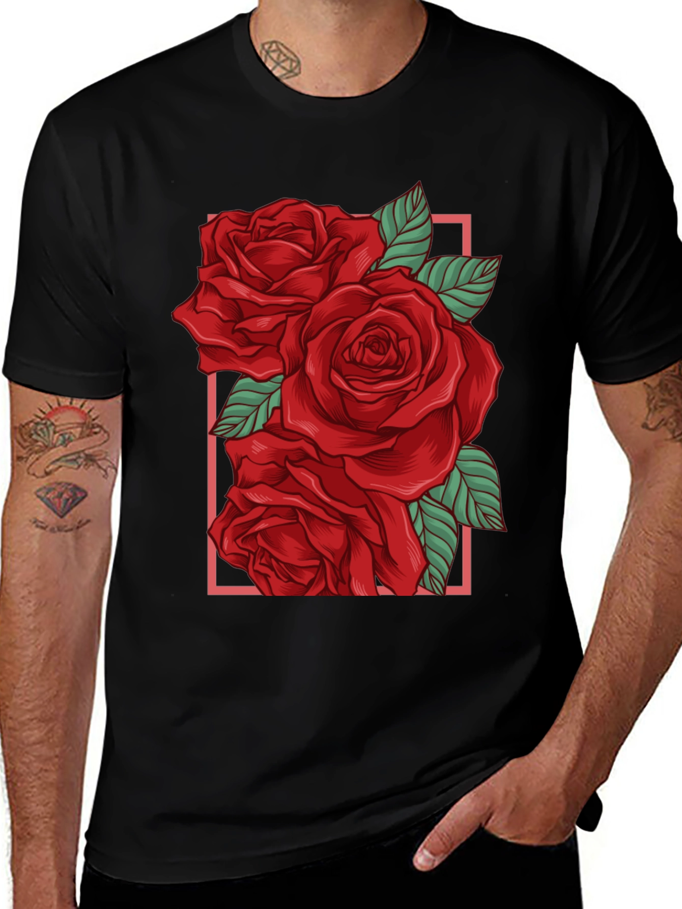 Rose Graphic Black T-Shirt
