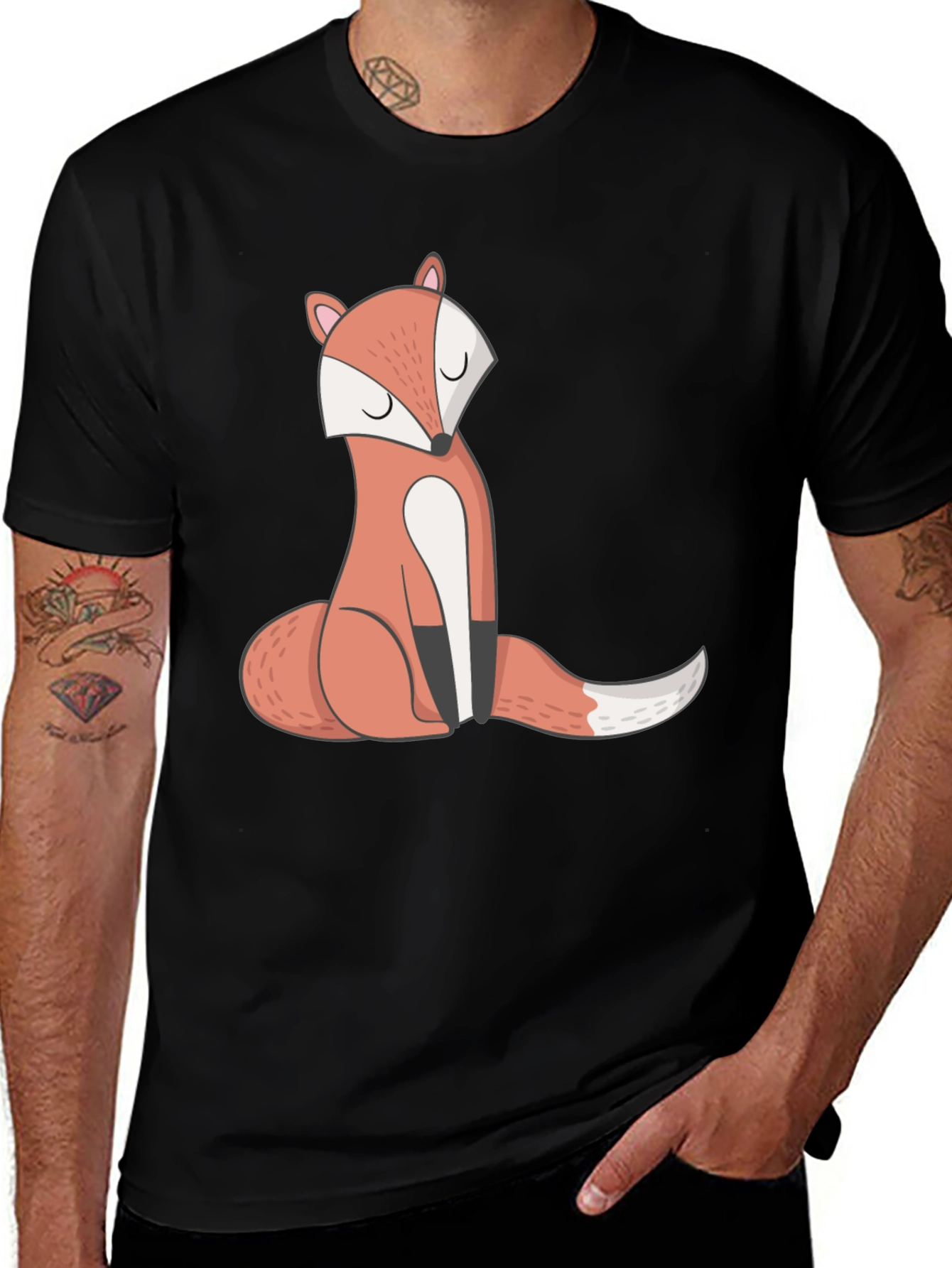 Variant 18 of Cool Fox Graphic Tee - Unisex Black T-Shirt