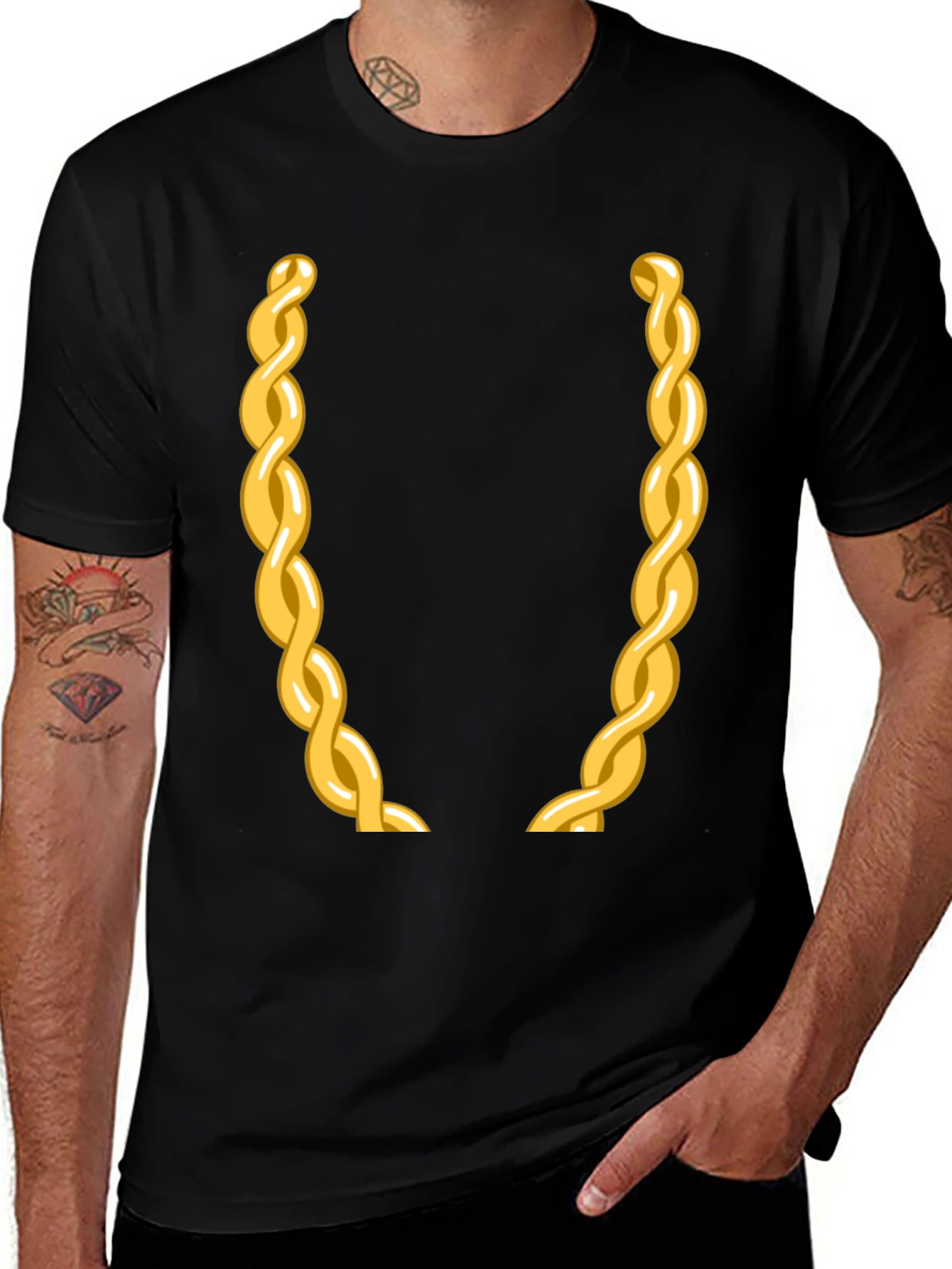 Gold Chain Graphic Tee - Party Ready!
