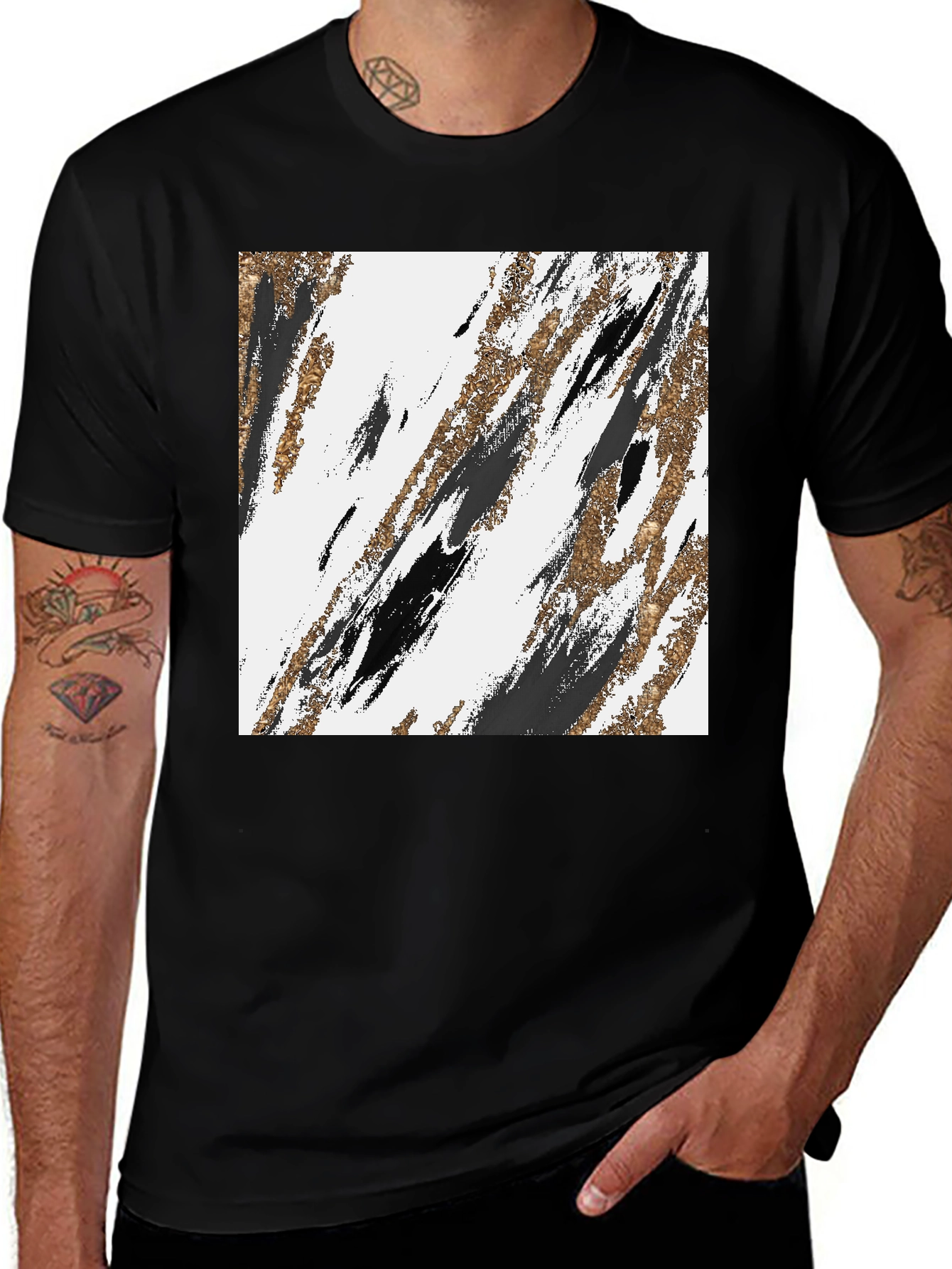 Variant 25 of Abstract Brushstroke Graphic Tee - Modern Casual