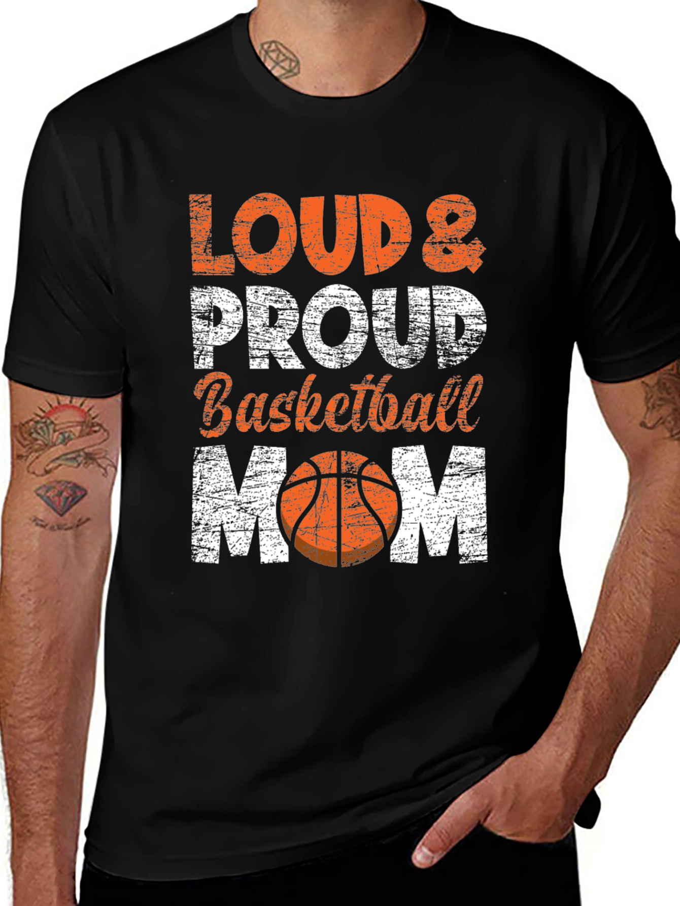 Variant 28 of Loud & Proud Basketball Mom Graphic T-Shirt
