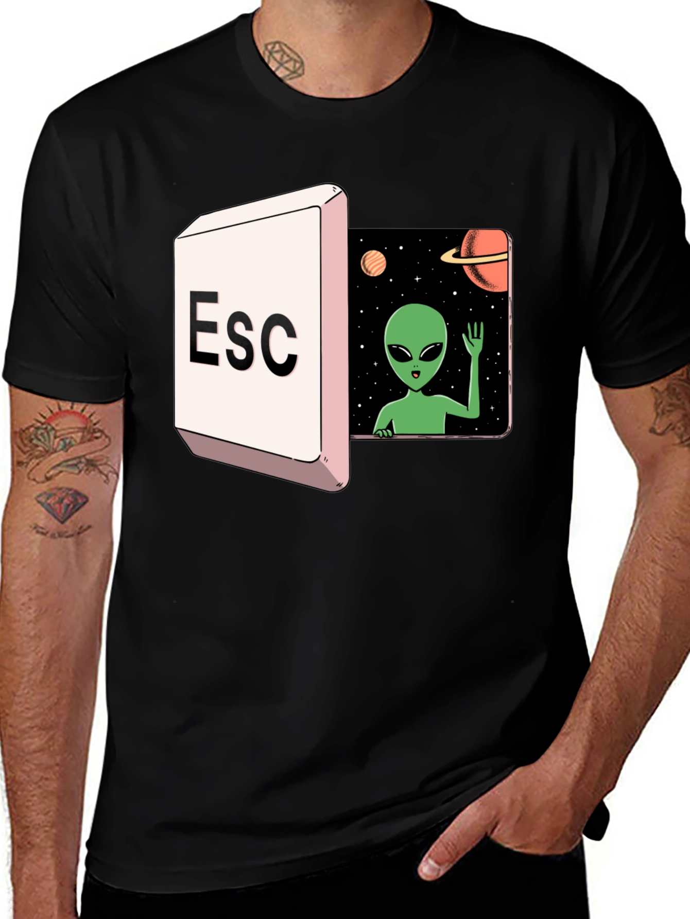 Escape to Space Alien Graphic Tee