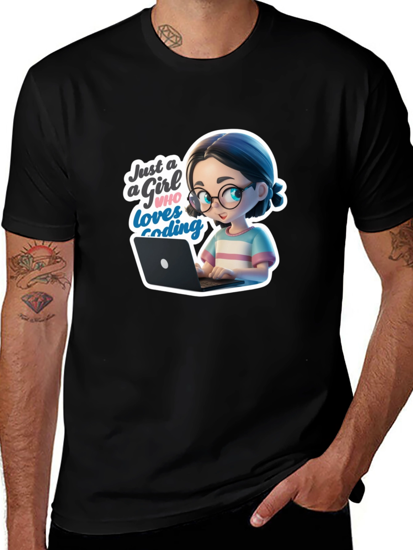 Variant 22 of Coder Girl T-Shirt - Just a Girl Who Loves Coding!