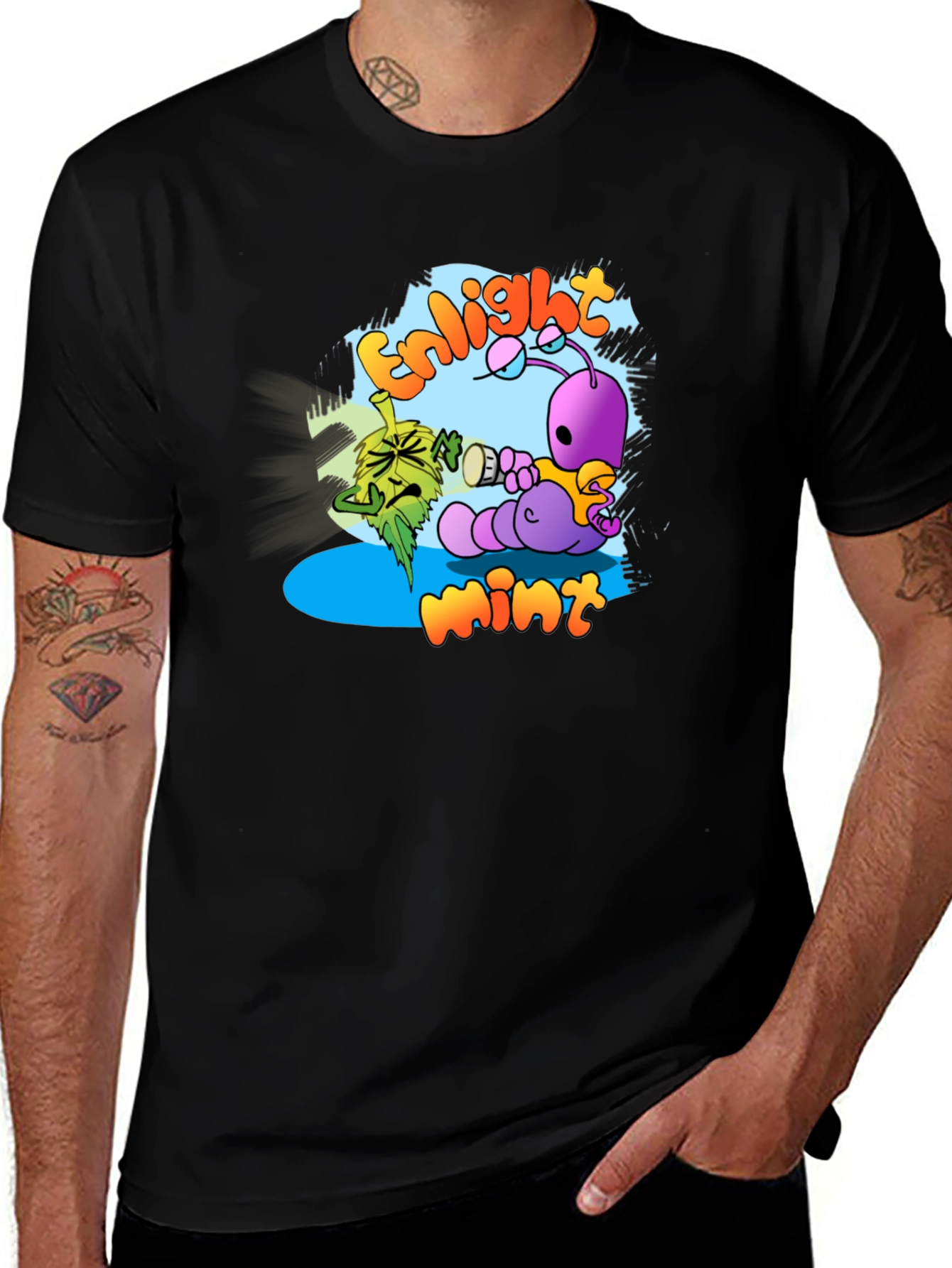 Variant 19 of Enlightmint Graphic T-Shirt - Quirky Cartoon Design