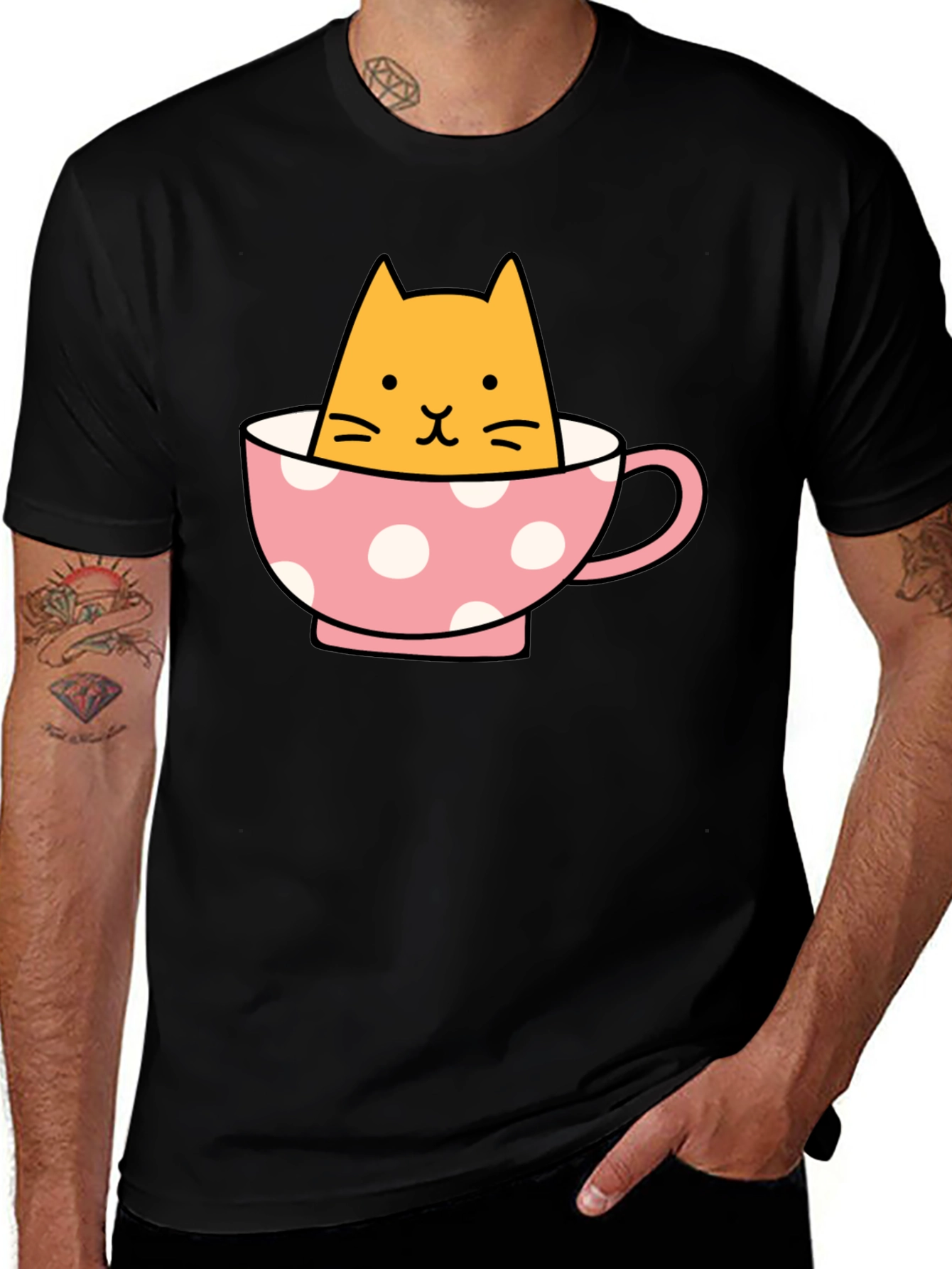 Variant 4 of Cute Cat in Teacup Graphic Tee