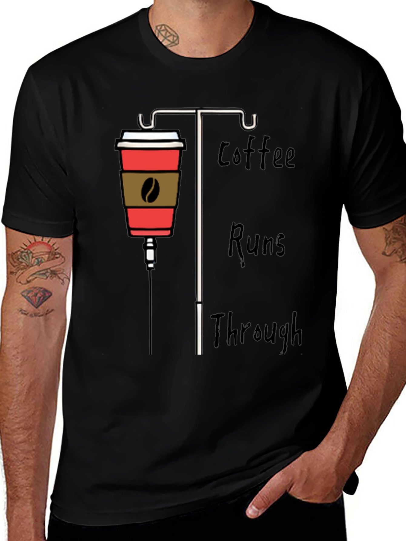 Variant 7 of Coffee IV Drip Graphic Tee - Caffeine Lover Shirt