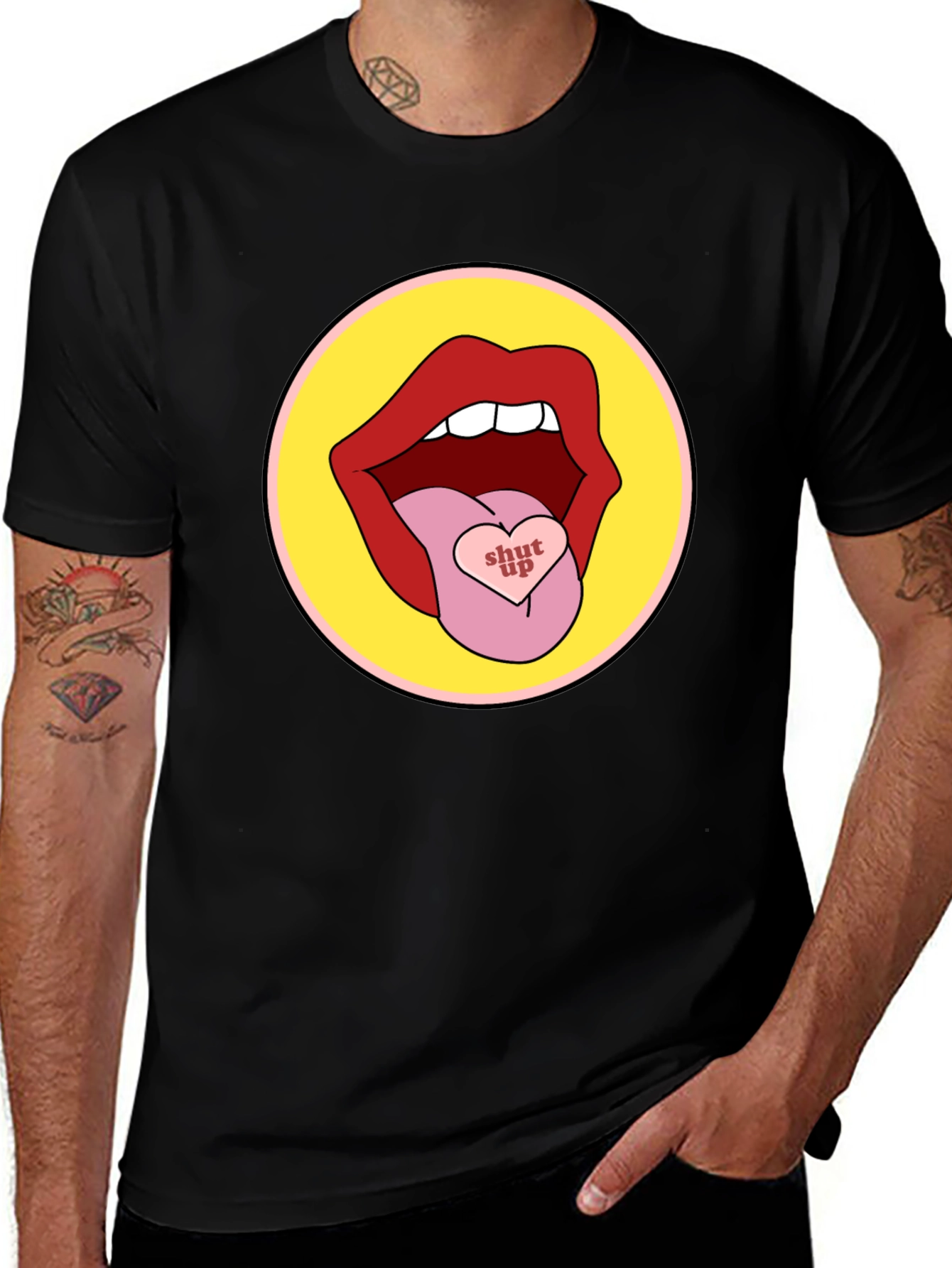 Variant 15 of Shut Up Lips Graphic Tee - Unisex