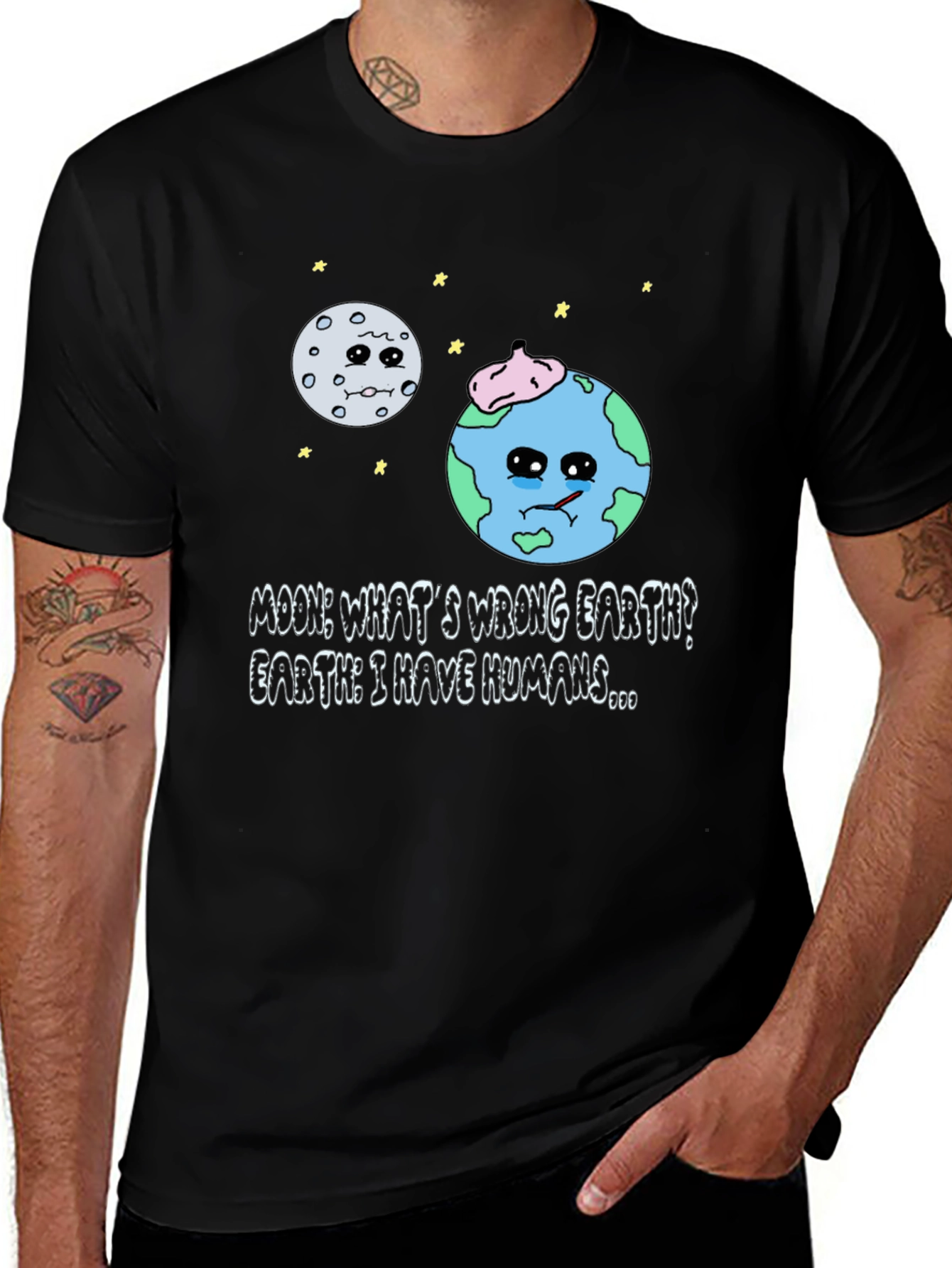 Variant 25 of Funny Earth With Humans Graphic T-Shirt