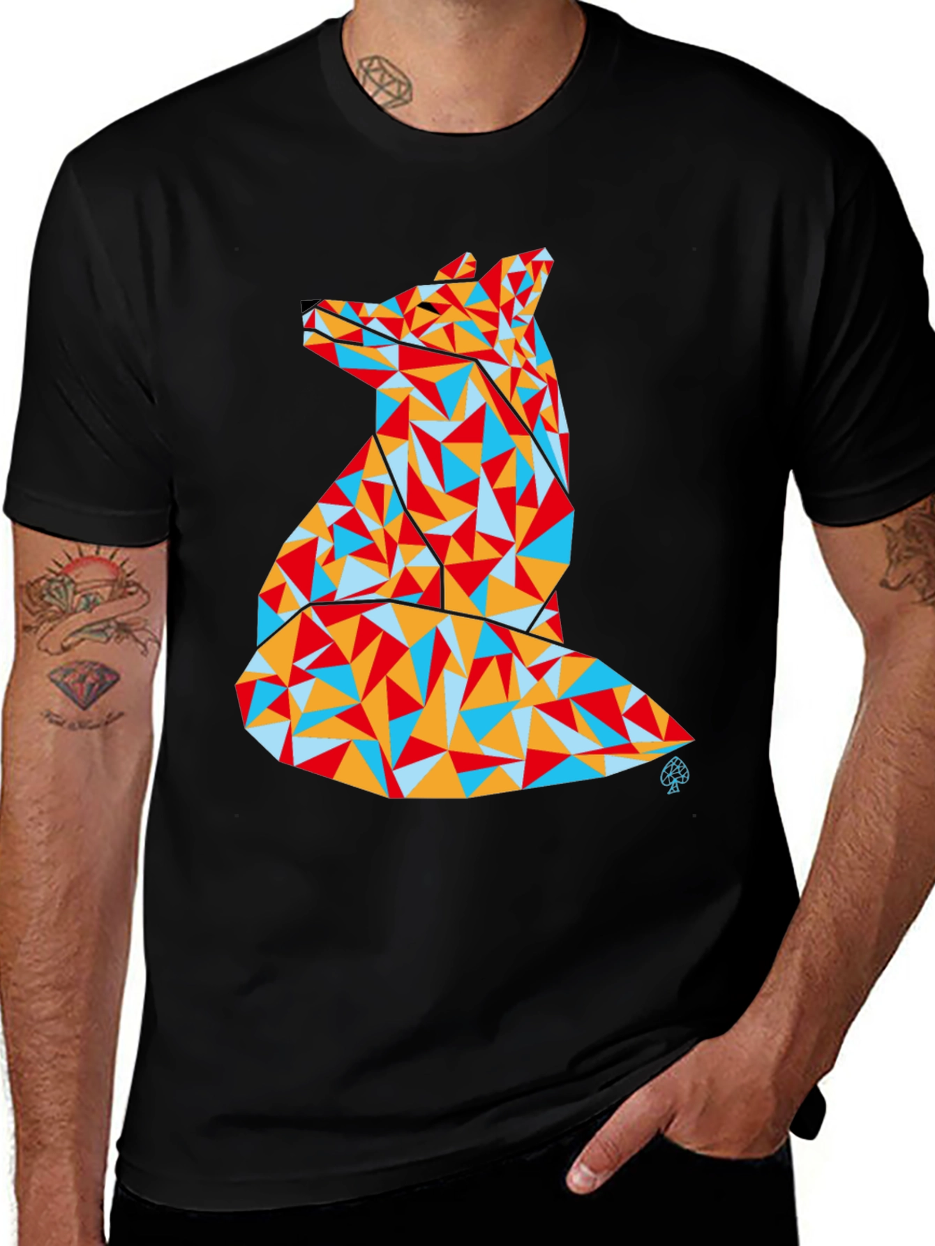 Variant 26 of Geometric Fox Graphic Tee - Modern Art Shirt