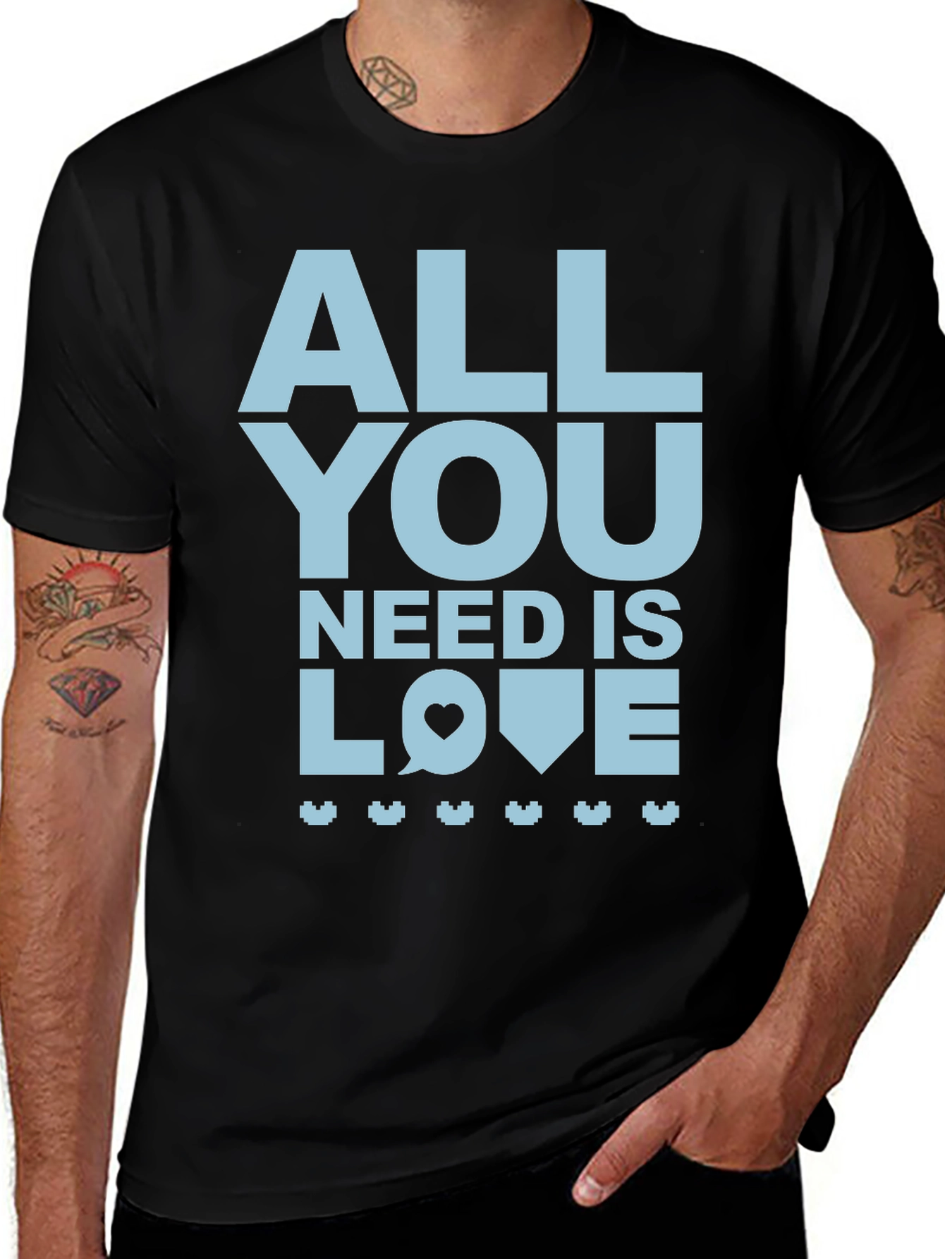 Variant 28 of All You Need Is Love Graphic Tee - Black