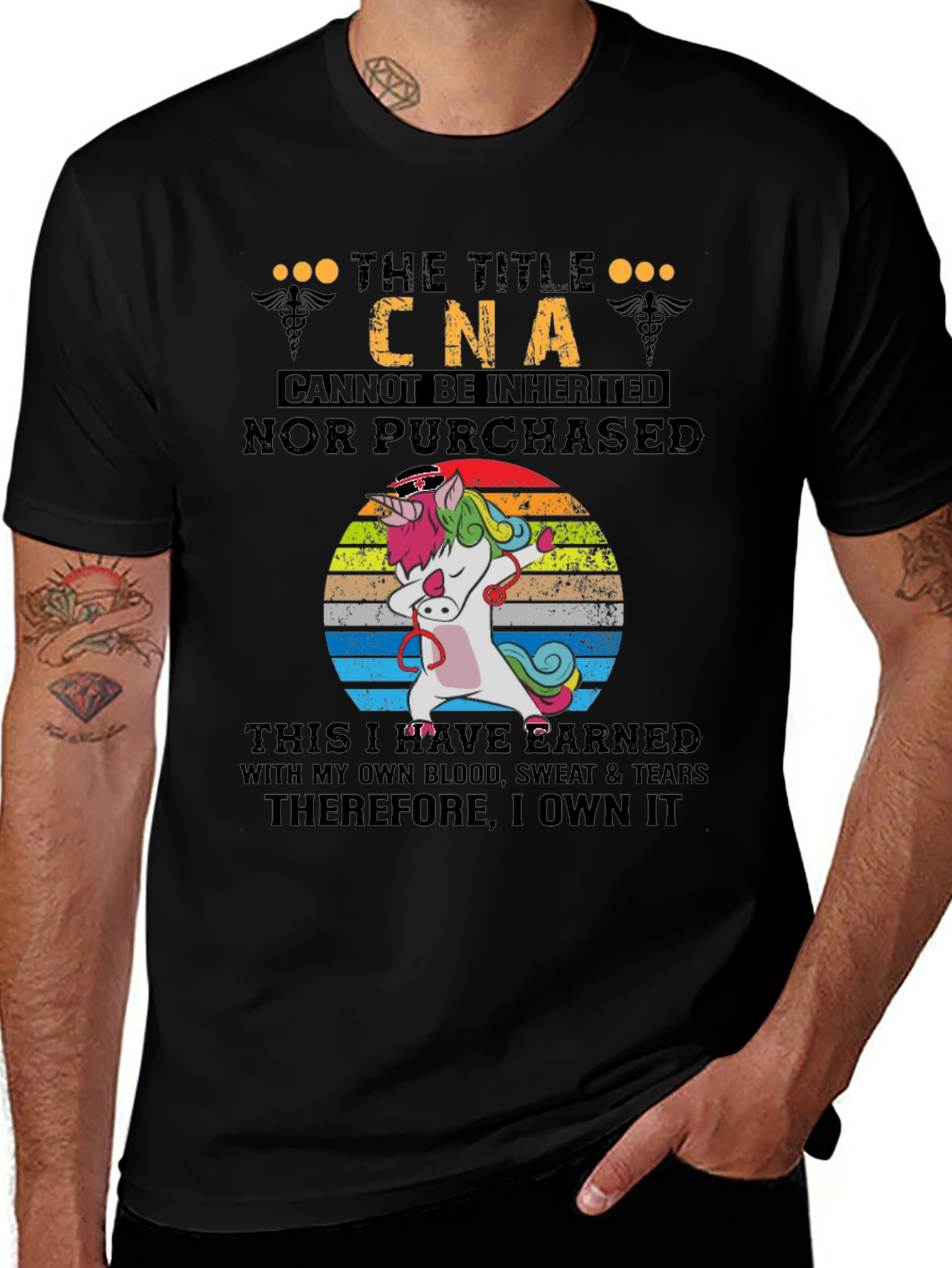 Variant 2 of CNA Unicorn T-Shirt - Earned, Not Inherited