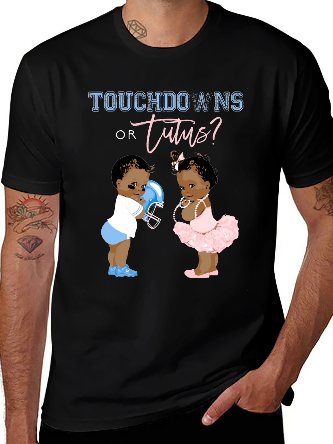 Touchdowns or Tutus Gender Reveal T-Shirt