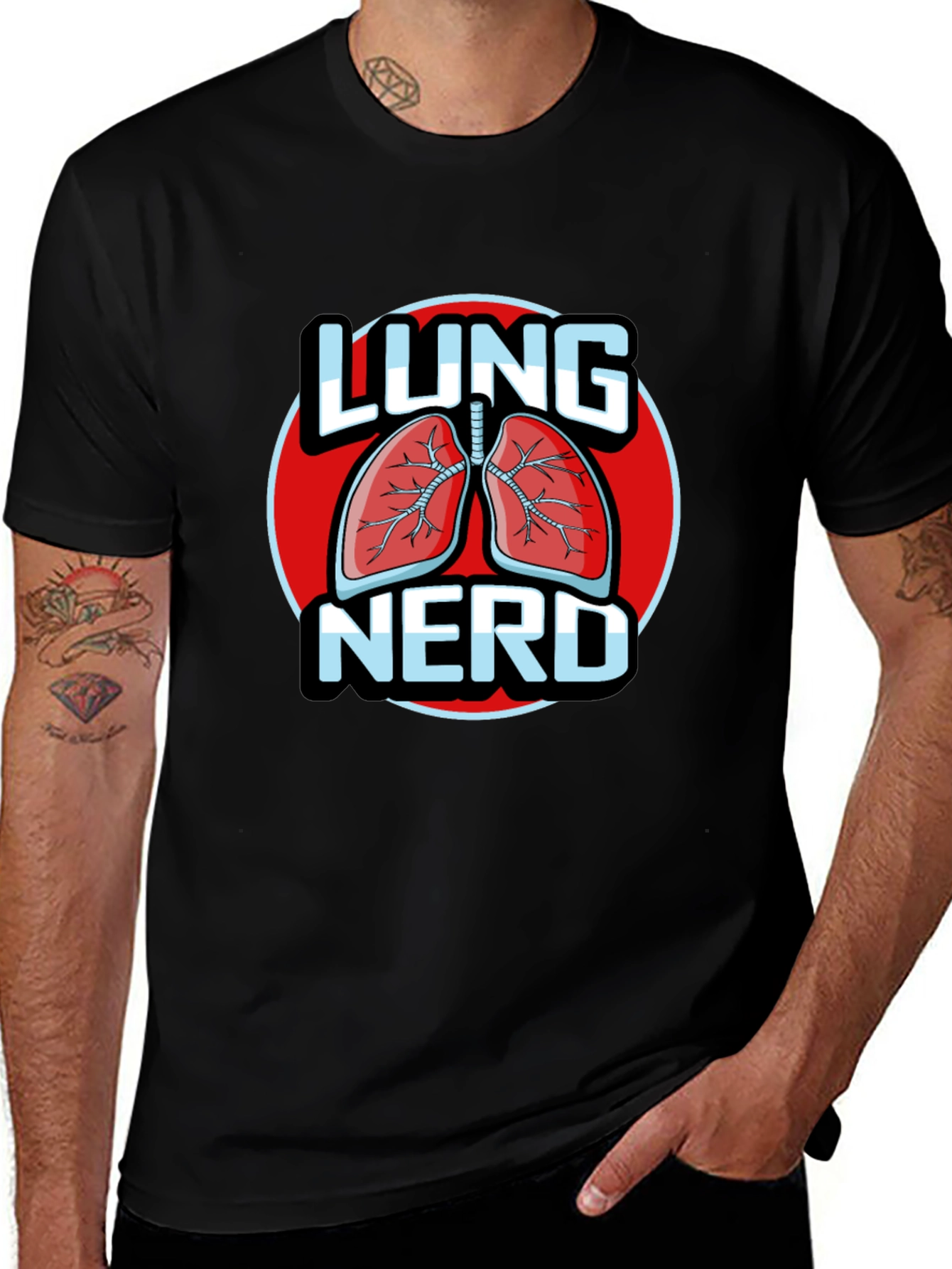 Variant 8 of Lung Nerd T-Shirt - Funny Anatomy Tee
