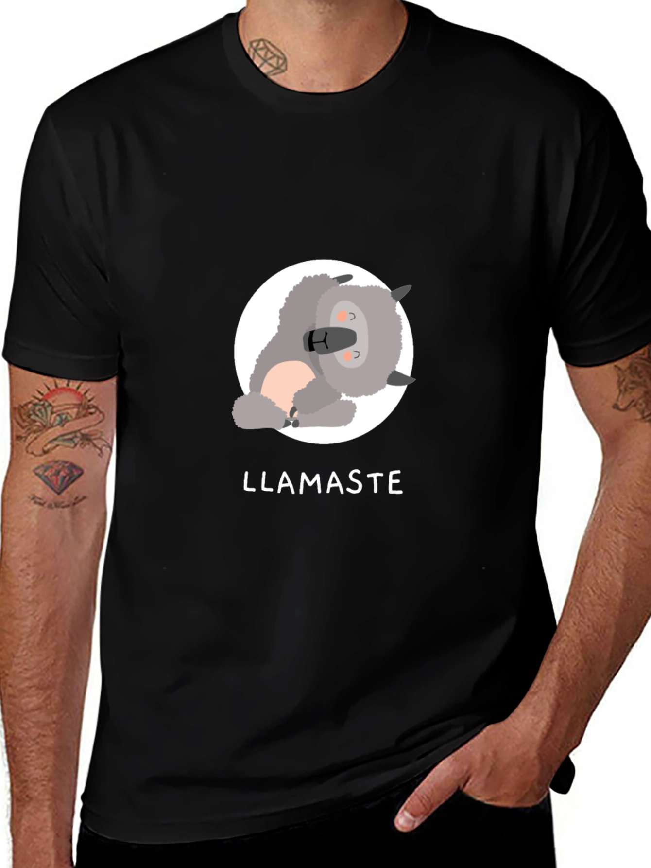 Variant 13 of Llamaste T-Shirt - Funny Yoga Llama Graphic Tee