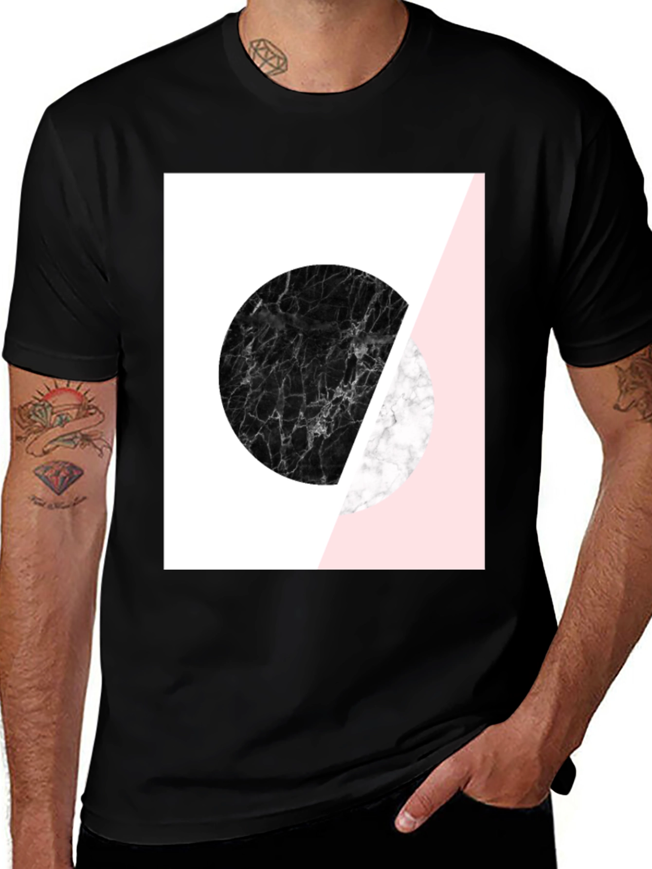 Variant 16 of Modern Marble Circle Graphic Tee