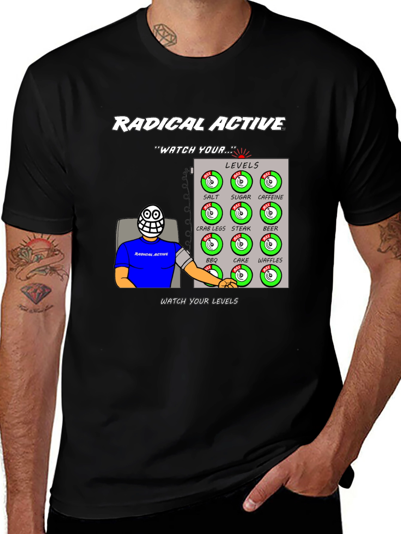 Variant 5 of Radical Active Watch Your Levels Graphic Tee