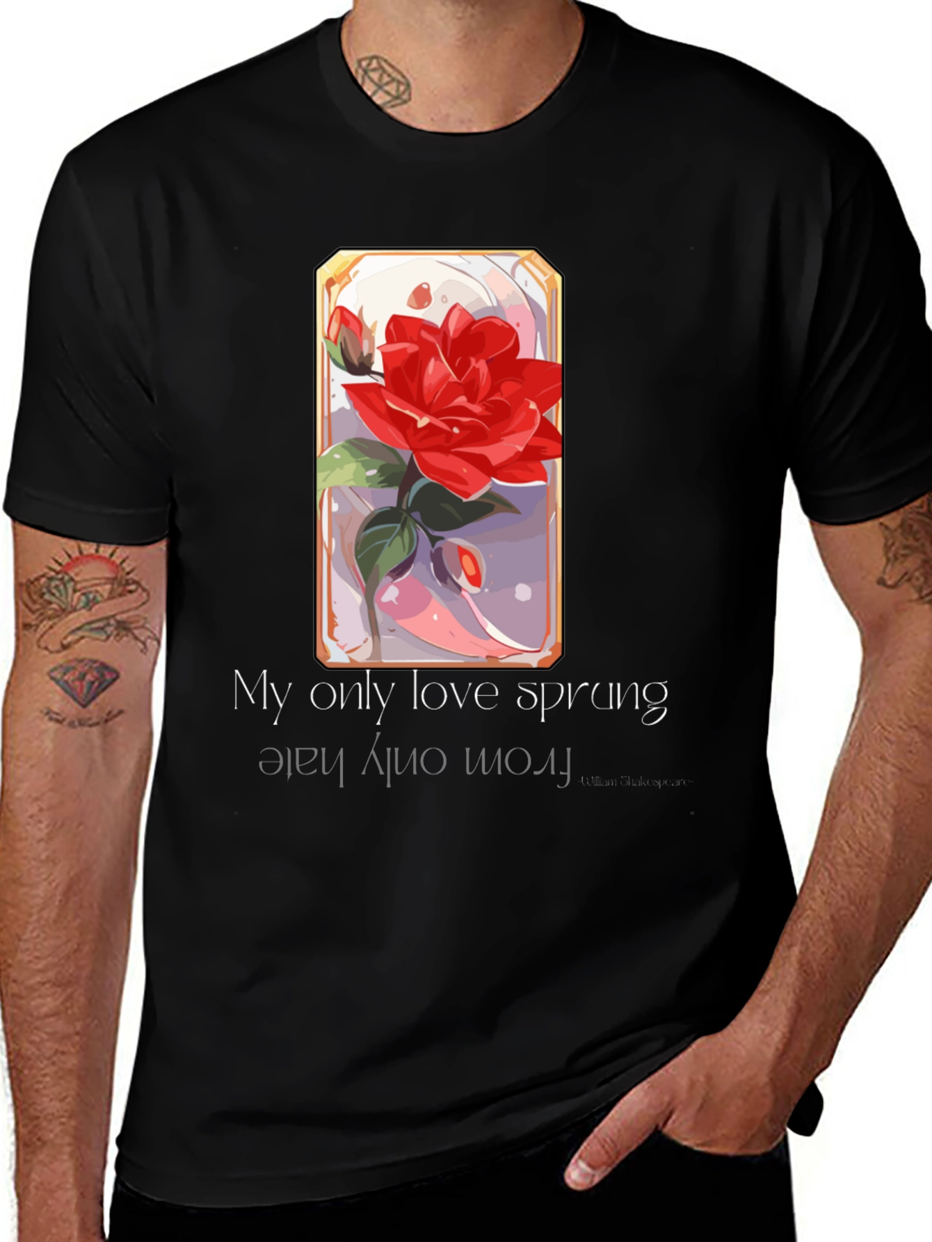 Variant 10 of Romantic Rose T-Shirt - "Love From Hate"