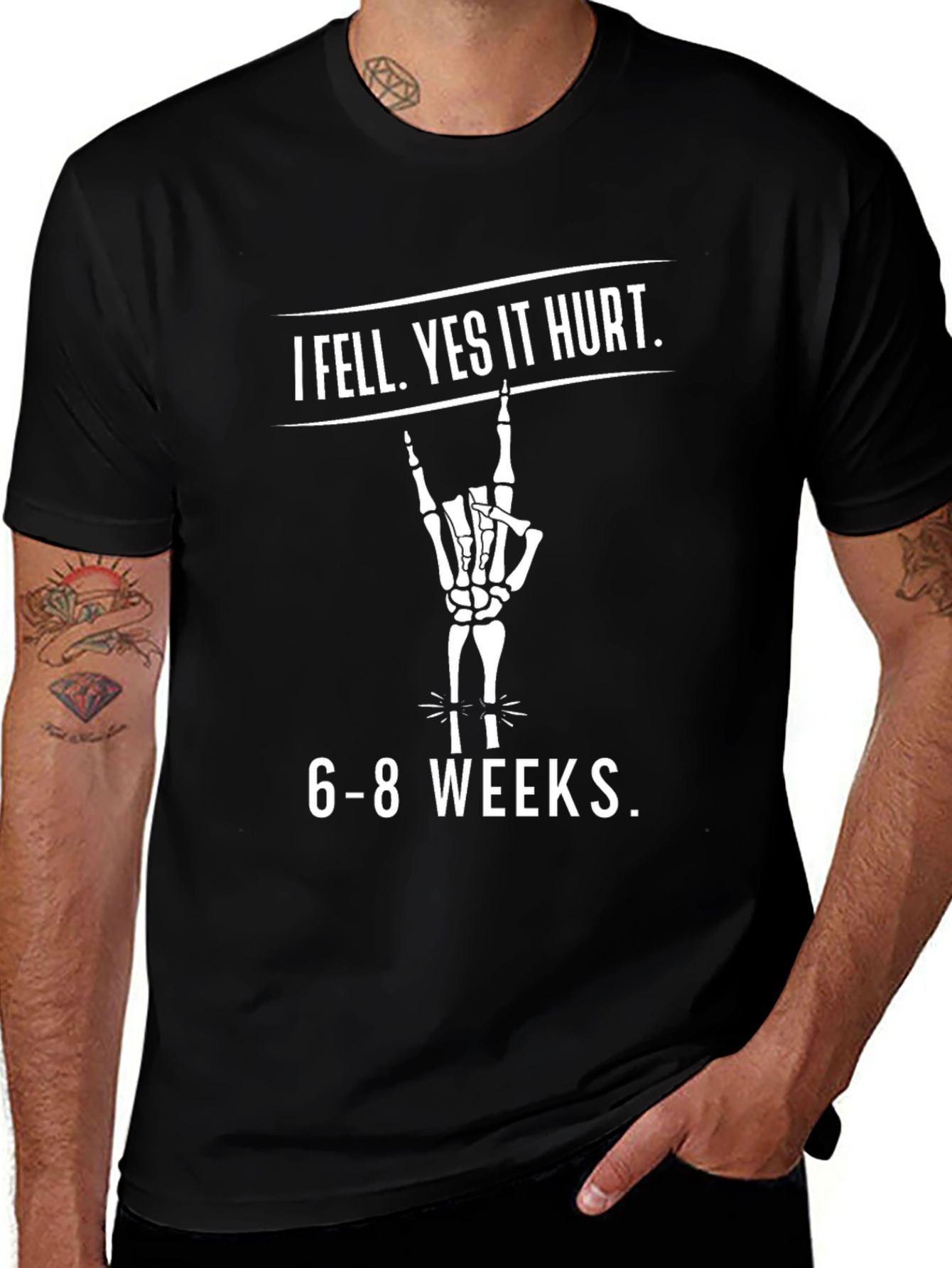 Variant 6 of I Fell Yes It Hurt Skeleton Hand T-Shirt