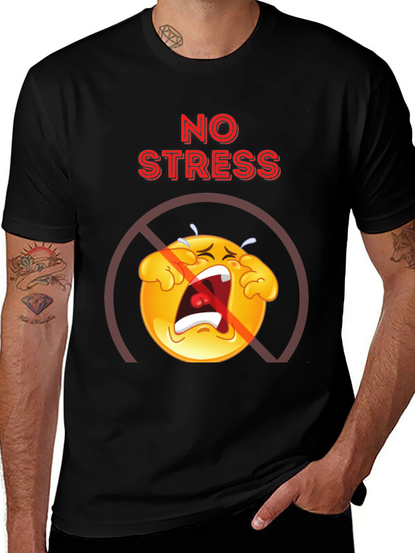 Variant 2 of No Stress Emoji T-Shirt - Comfort Fit