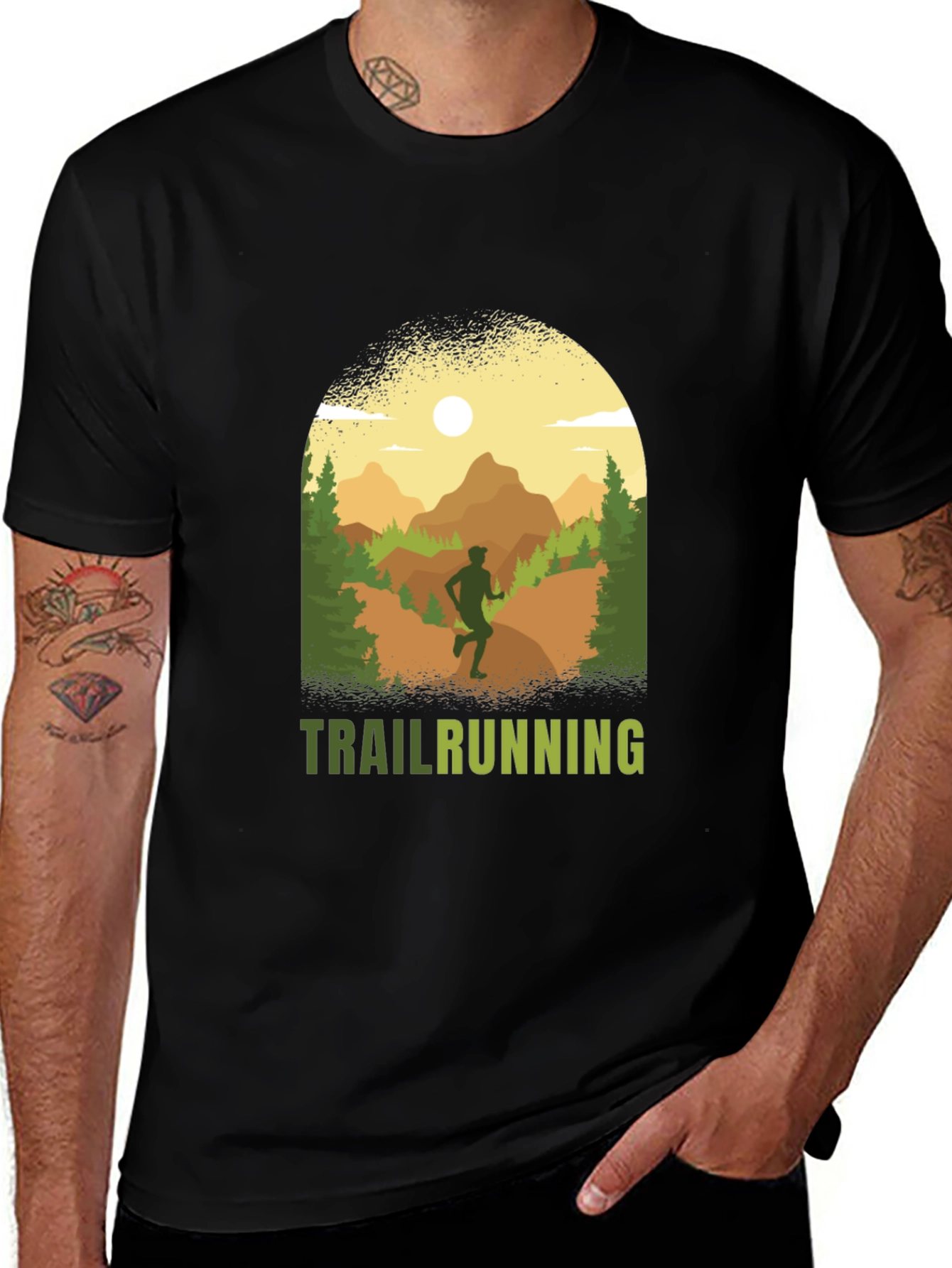 Variant 24 of Trail Running Graphic Tee - Outdoor Adventure Shirt
