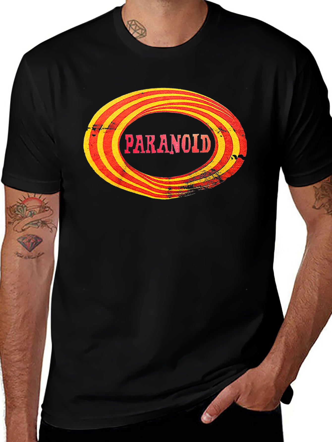 Variant 10 of Paranoid Graphic Tee - Retro Style
