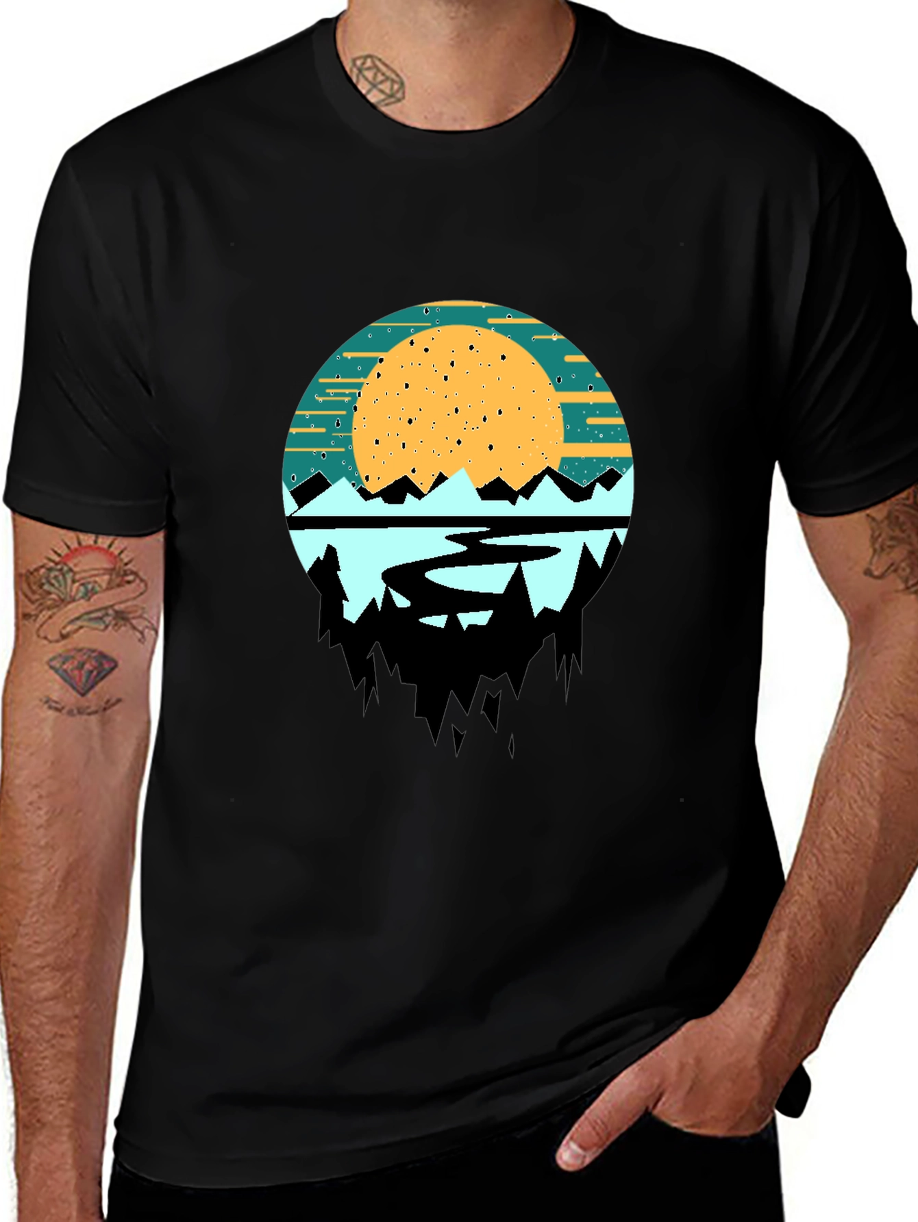 Variant 17 of Mountain Lake Graphic Tee - Nature Inspired Design