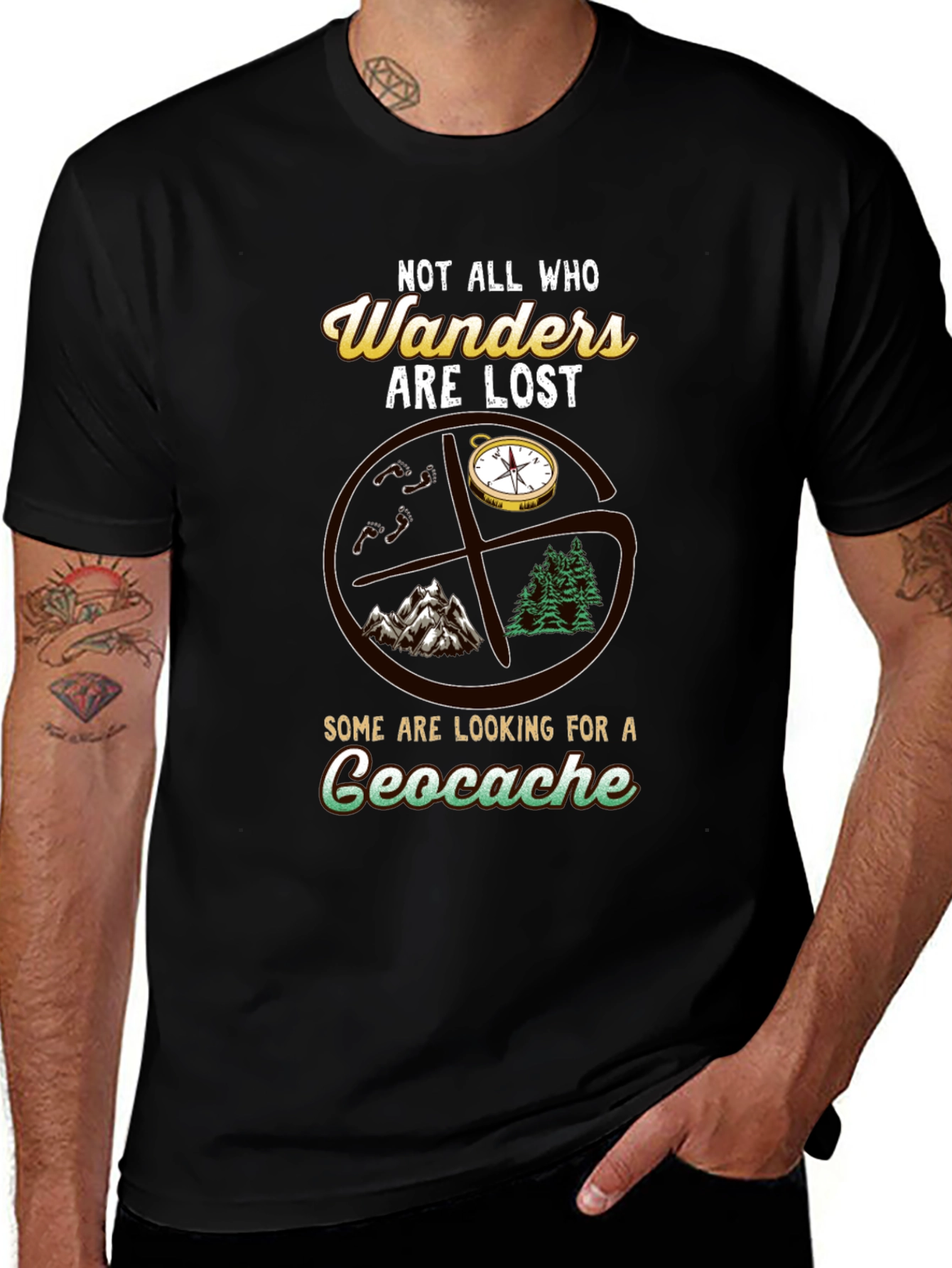 Geocache T-Shirt - Not All Who Wander