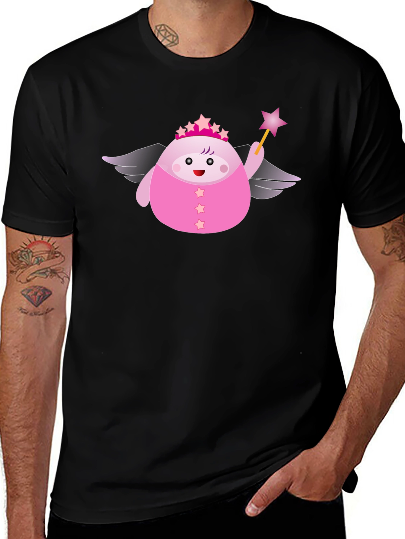Variant 27 of Cute Pink Fairy Cartoon Graphic T-Shirt