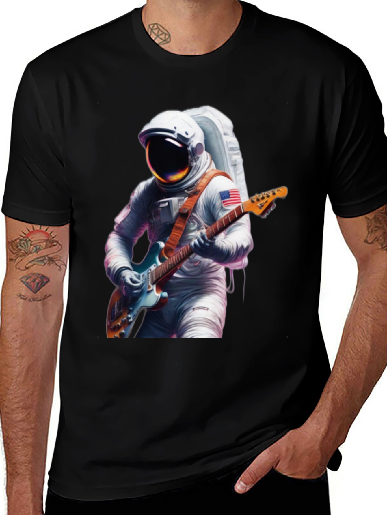Variant 18 of Astronaut Guitarist T-Shirt: Space Rocker Tee