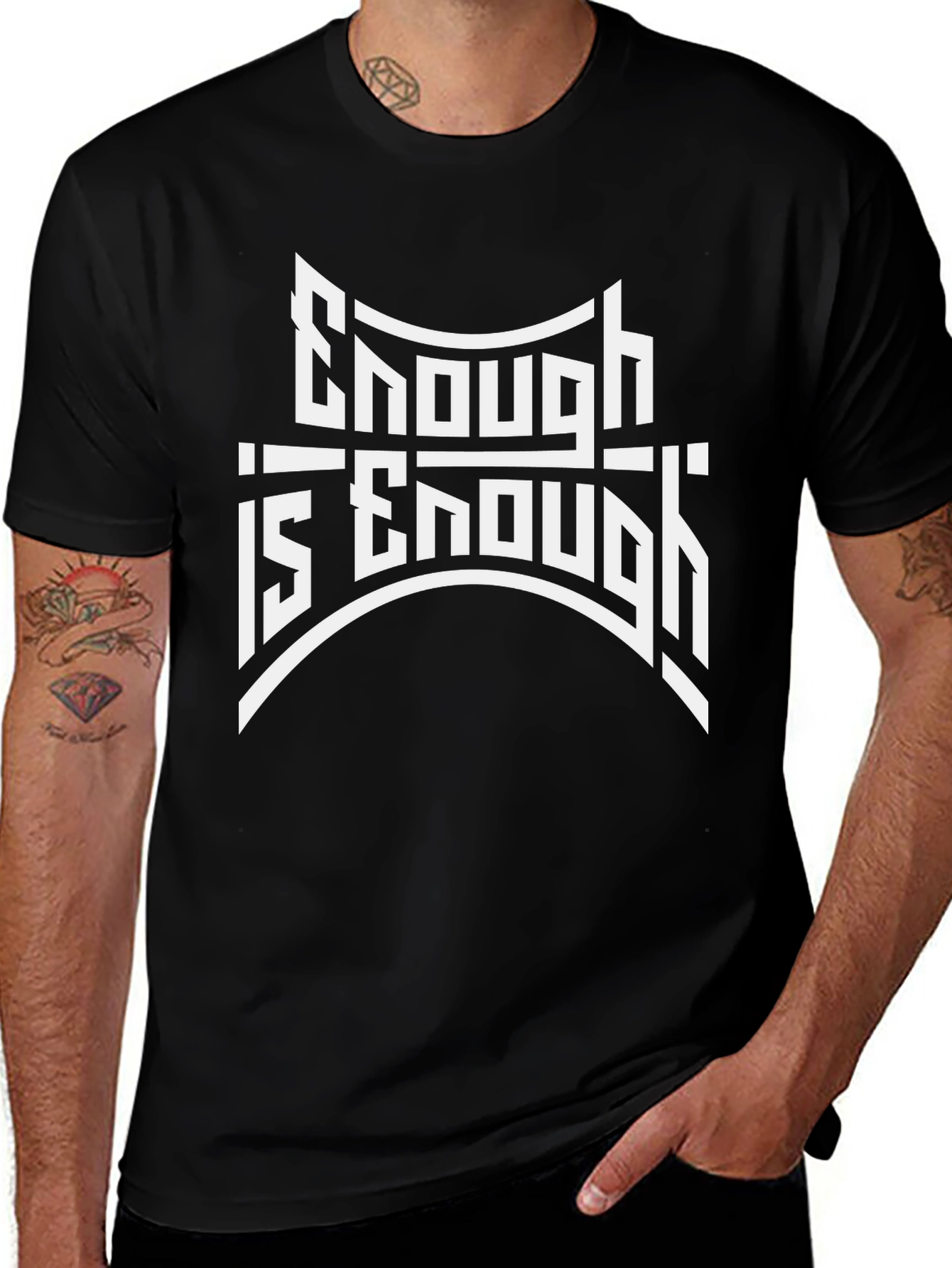 Variant 29 of Enough is Enough Graphic Black T-Shirt