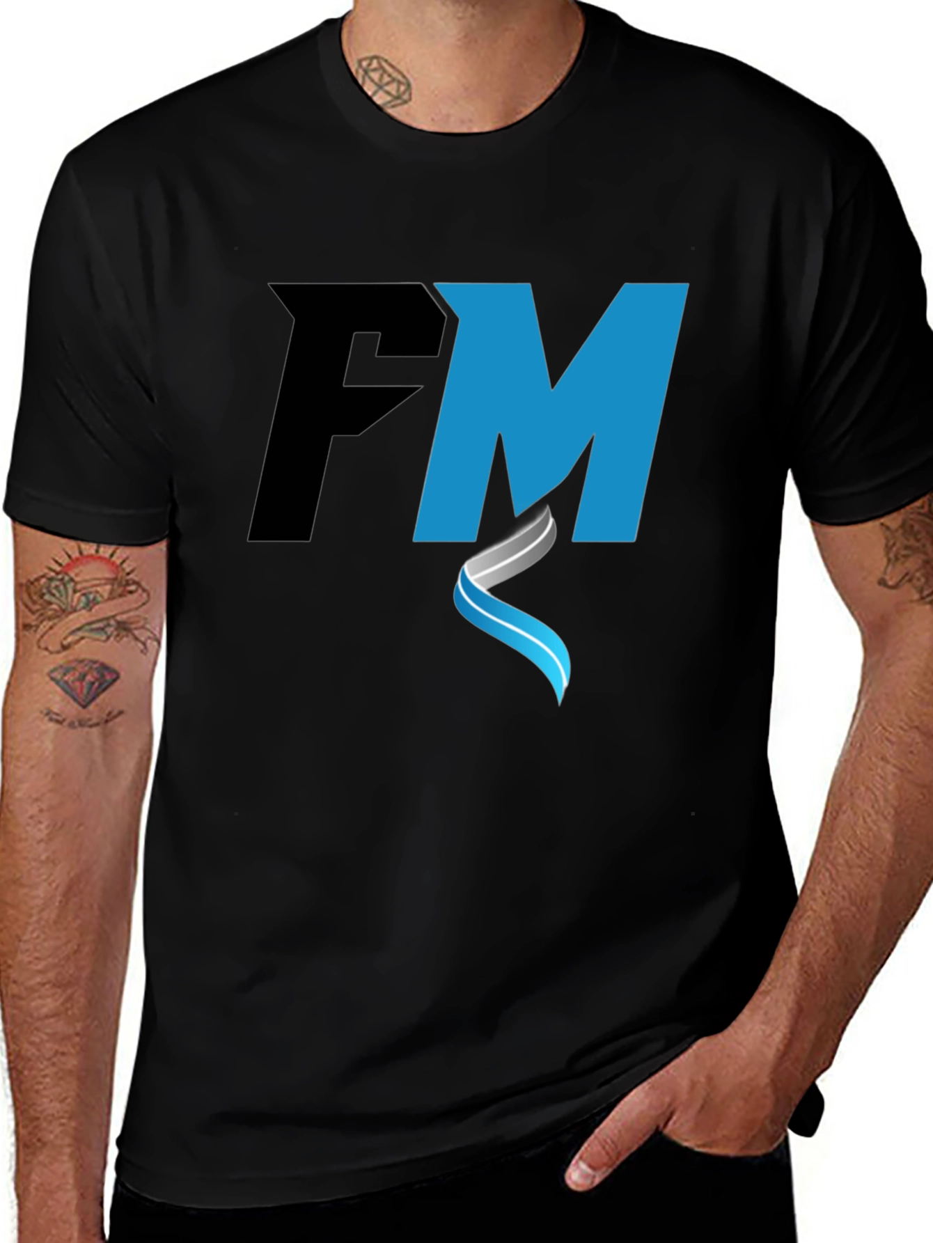 Variant 21 of FM Logo Black T-Shirt - Stylish & Casual