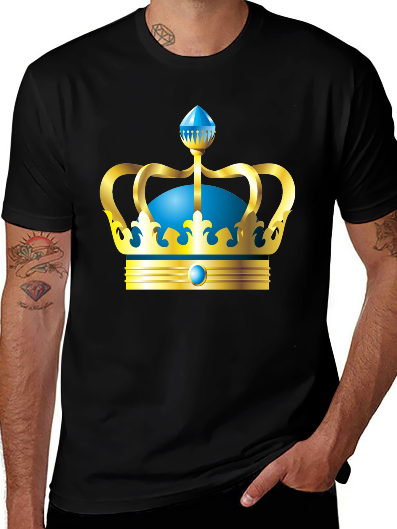 Variant 21 of Royal Crown Graphic Tee - Black