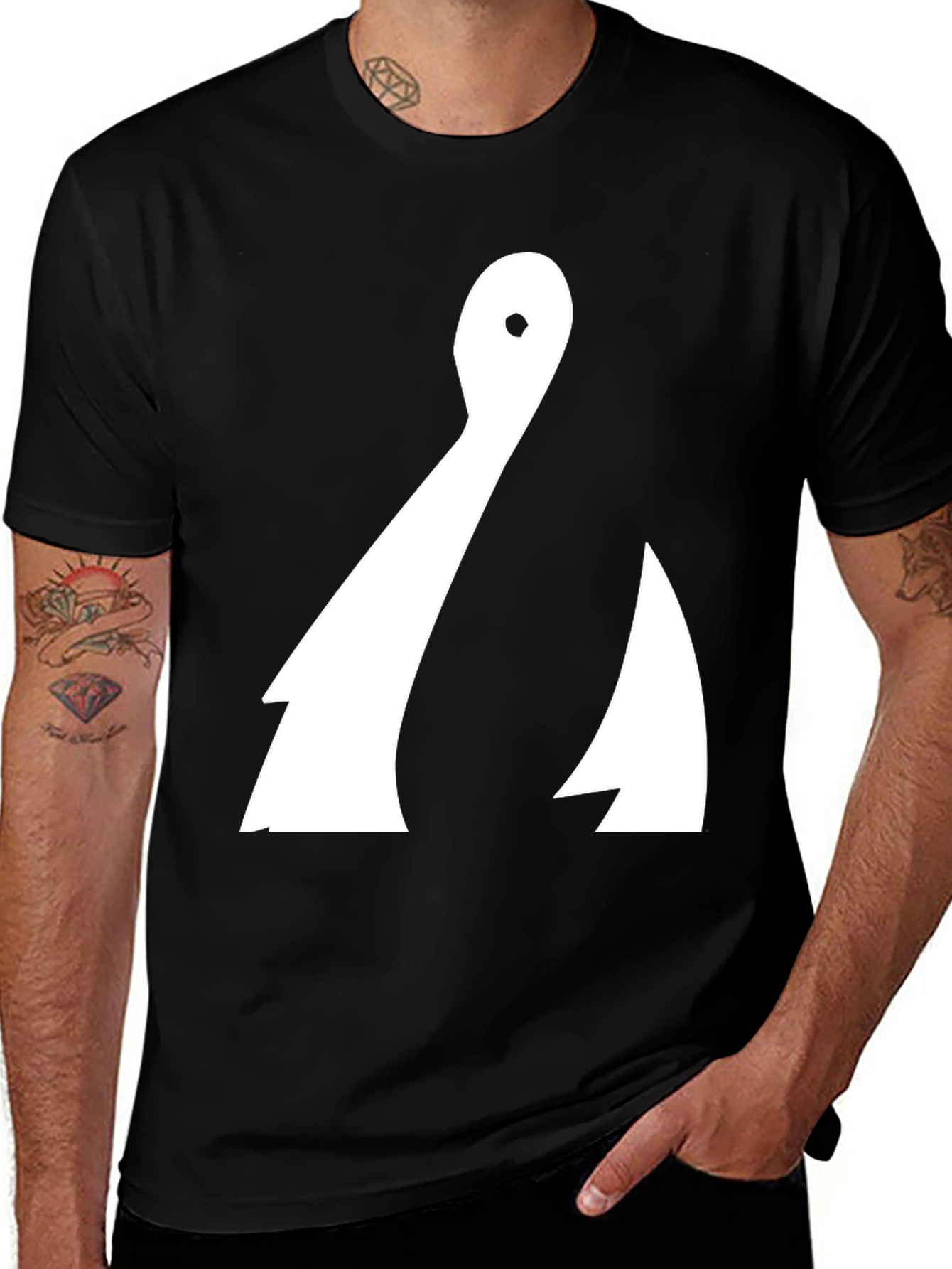 Variant 24 of Abstract White Graphic on Black T-Shirt