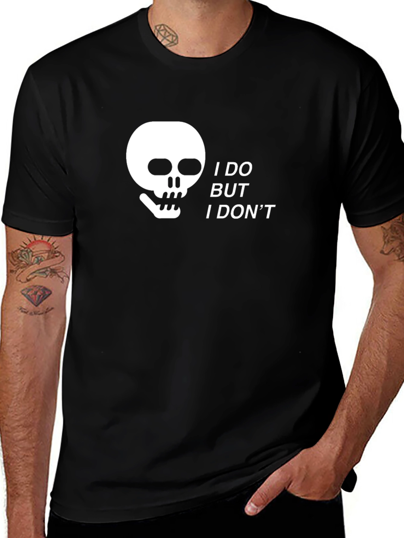 Variant 14 of I Do But I Don't Graphic Tee - Black Cotton T-Shirt