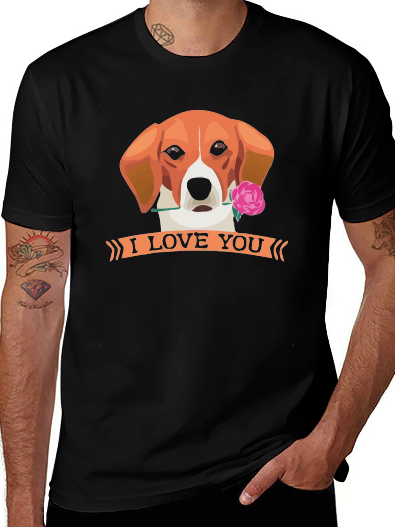 Variant 23 of I Love You Dog T-Shirt - Cute Valentine's Day Tee