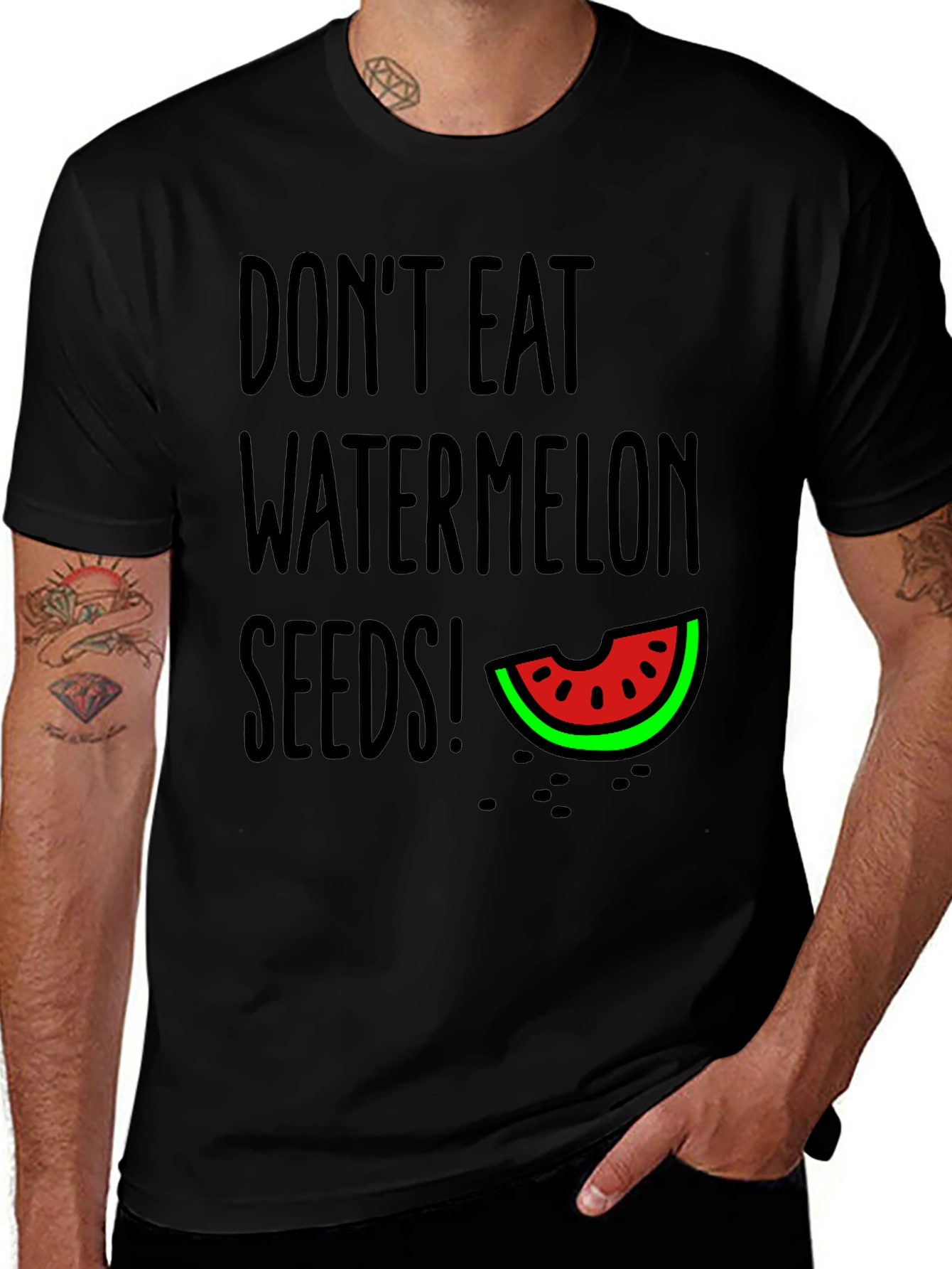 Black Don't Eat Watermelon Seeds T-Shirt main image