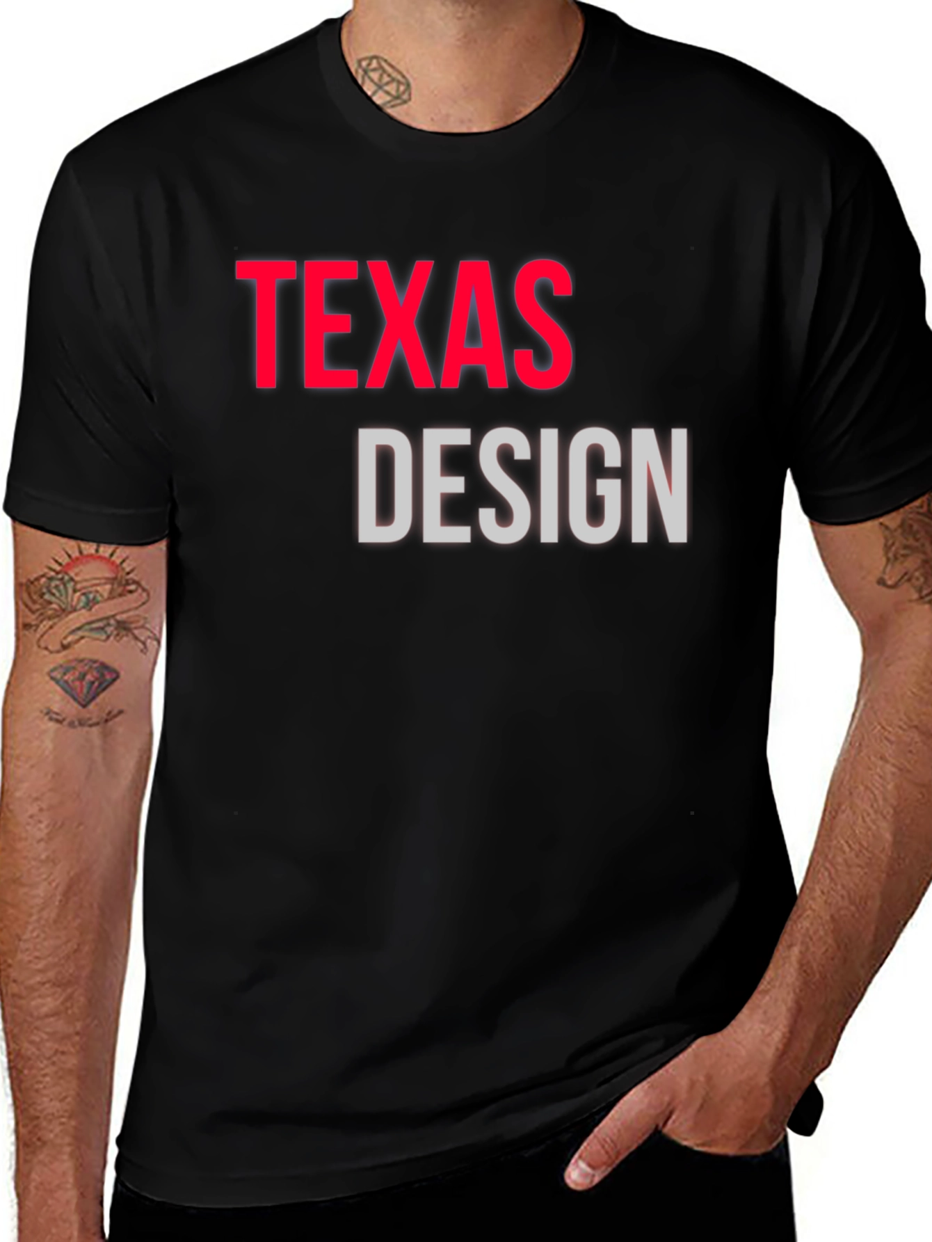 Variant 14 of Texas Design Black Graphic Tee Shirt