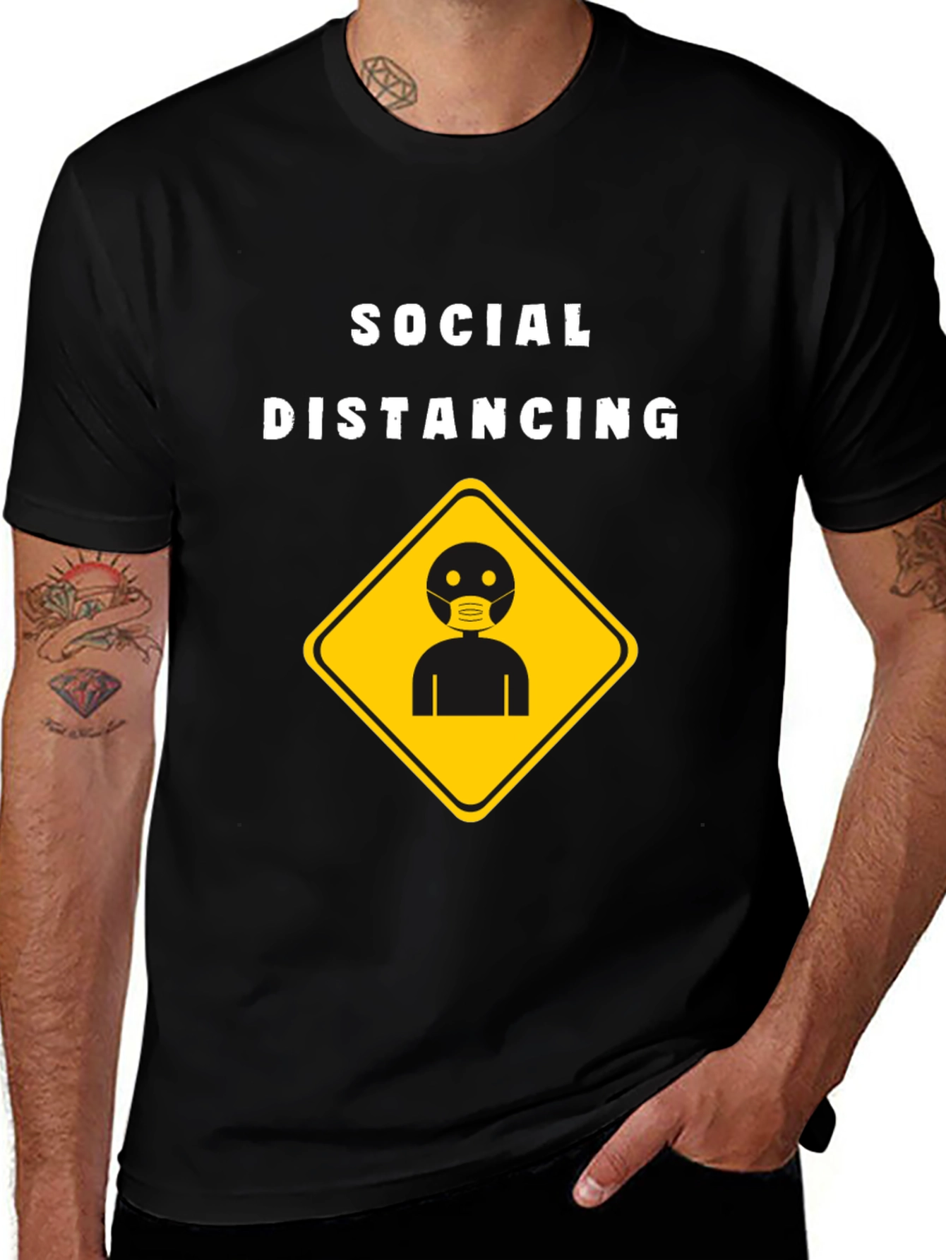 Variant 19 of Social Distancing T-Shirt - Stay Safe!