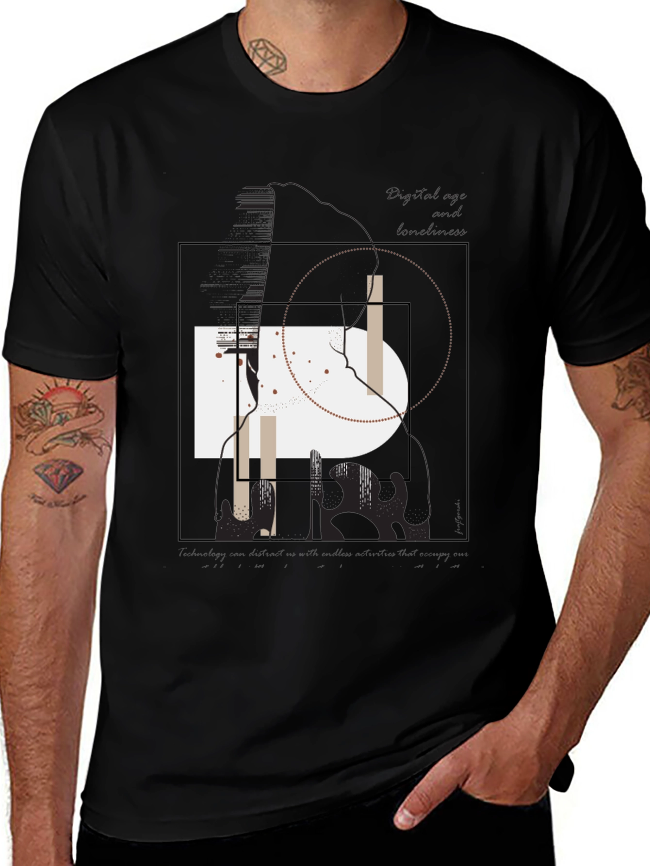 Variant 13 of Abstract Graphic Black T-Shirt