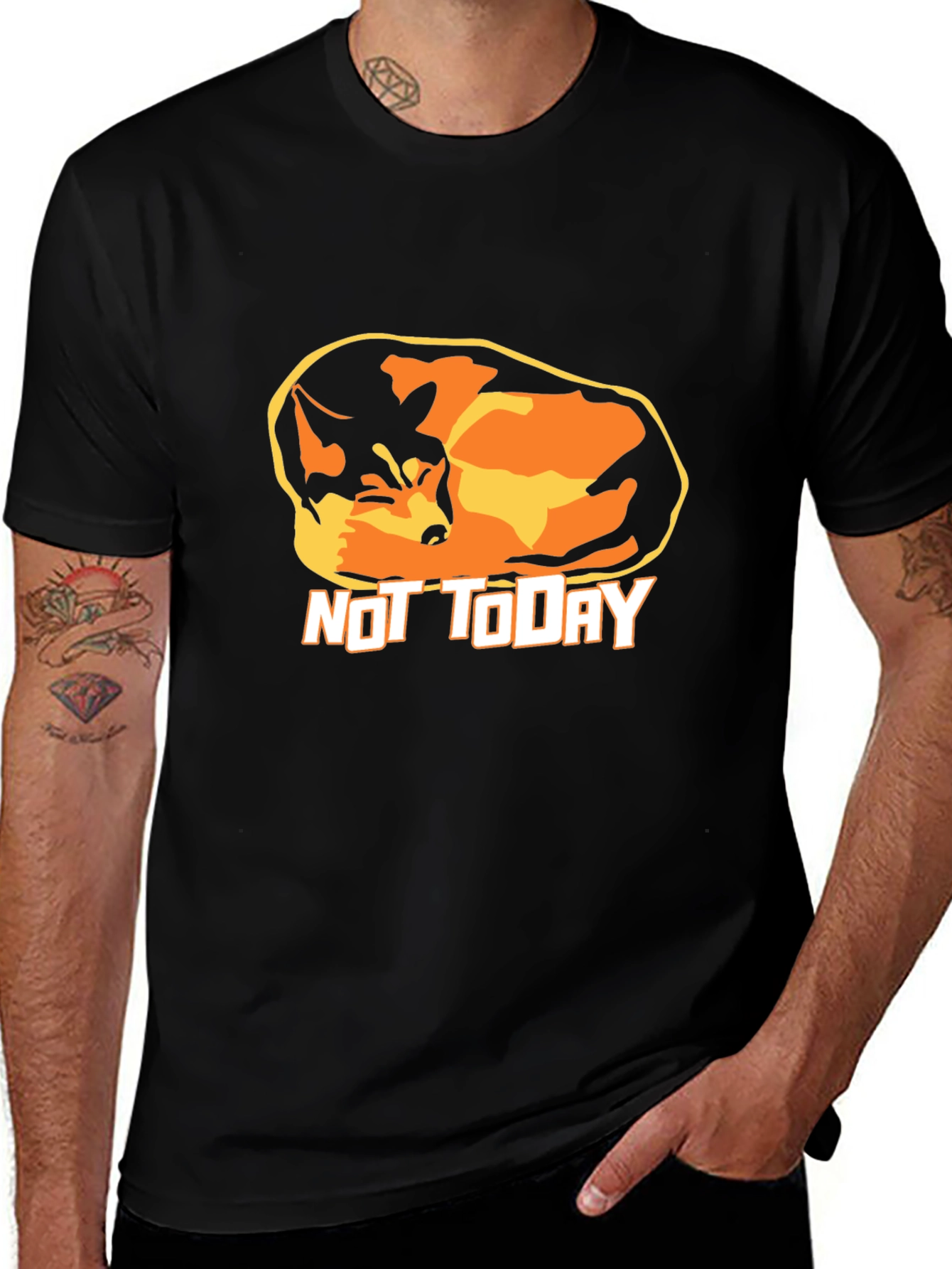 Variant 16 of Not Today Dog Graphic T-Shirt - Black