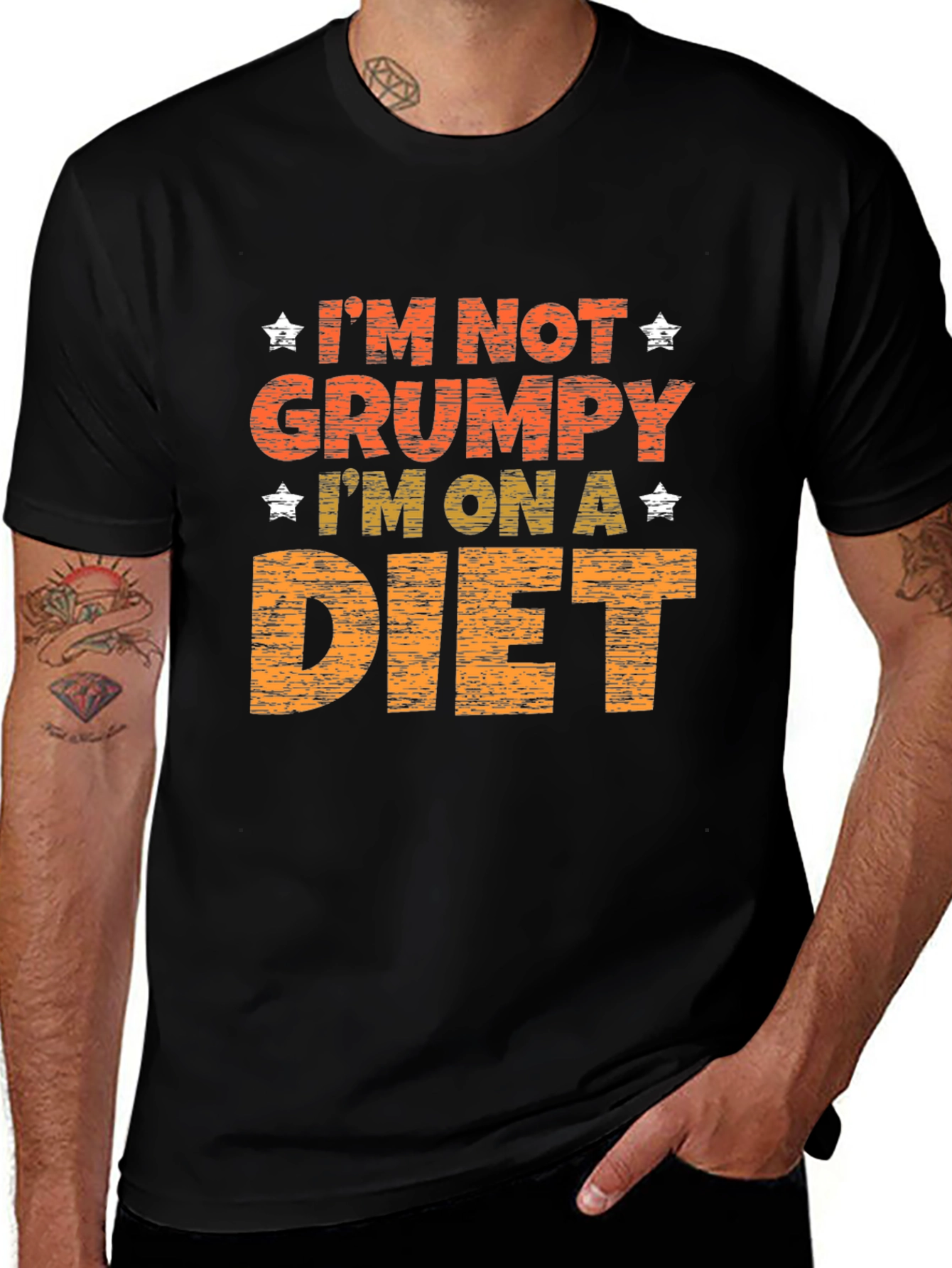 Variant 21 of Grumpy on a Diet Graphic Print Tee