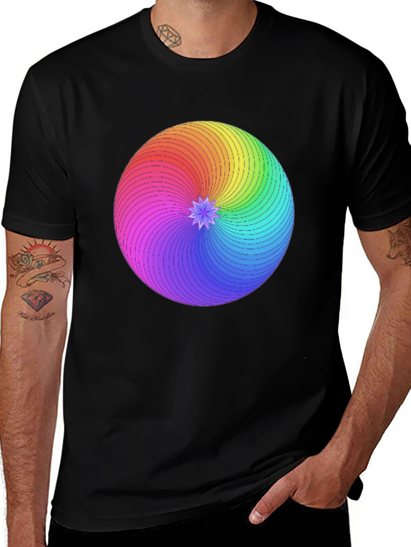 Variant 3 of Rainbow Swirl Graphic T-Shirt