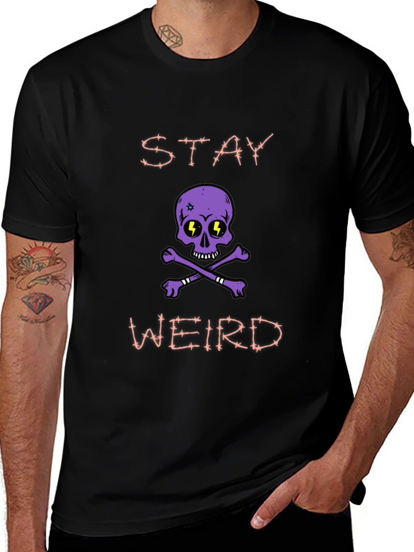 Variant 5 of Stay Weird Skull Graphic Tee