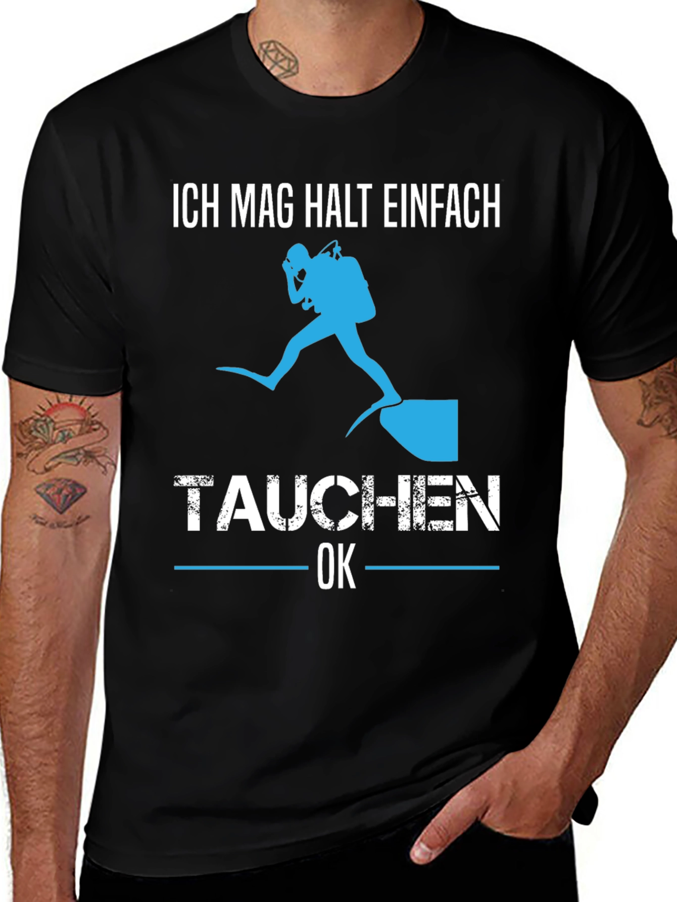 Variant 13 of Diving Humor Graphic Tee - "Ich mag halt einfach tauchen ok"