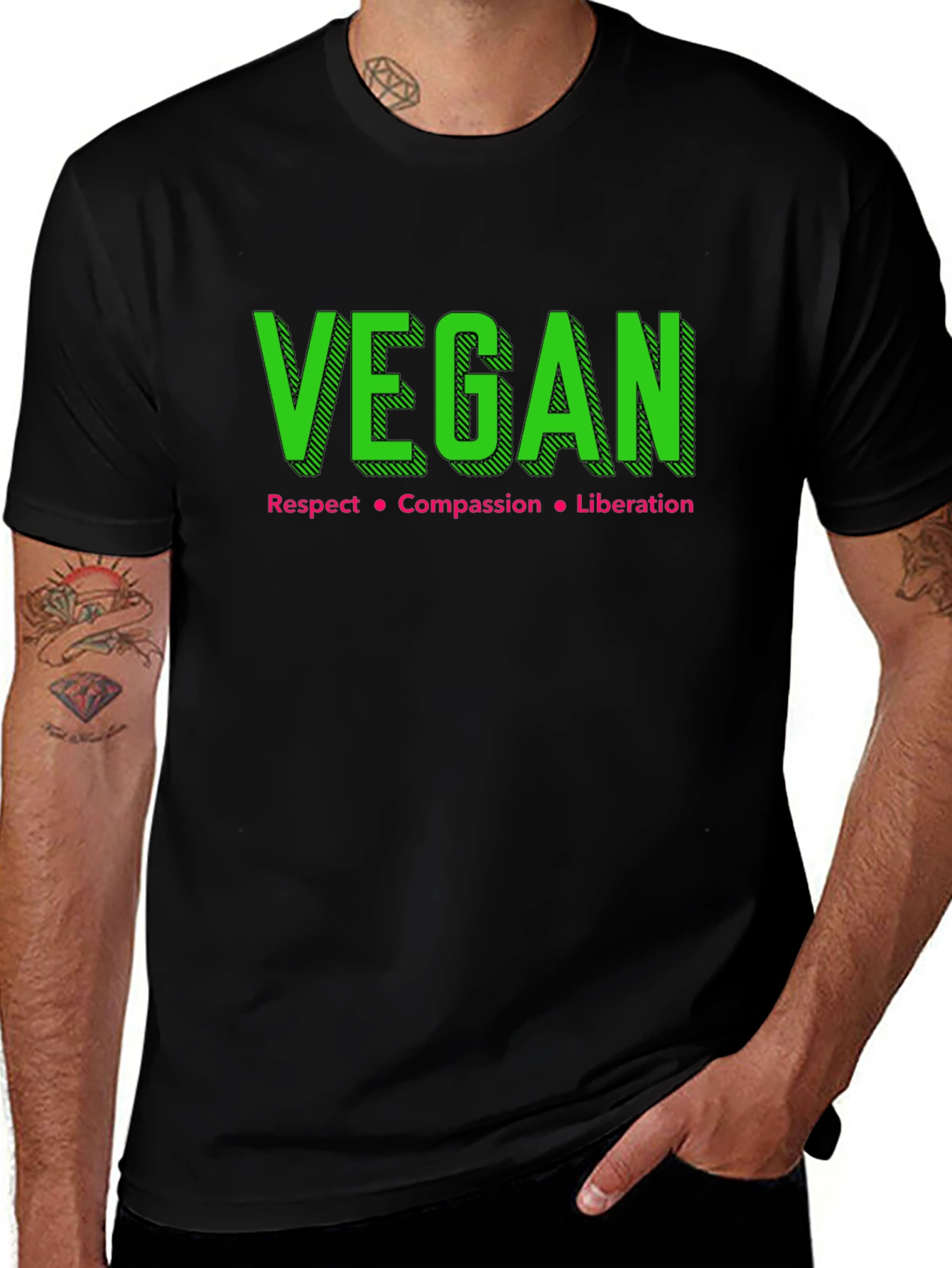 Variant 3 of Vegan Respect Compassion Liberation Tee