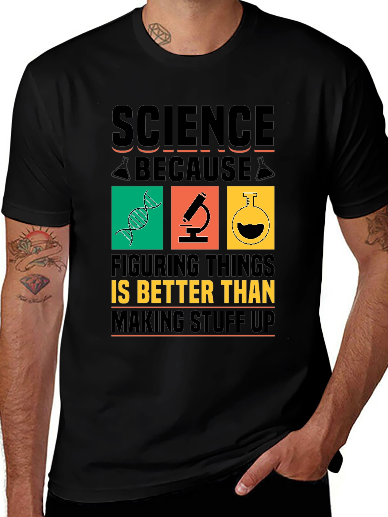 Variant 5 of Science Humor T-Shirt - "Figuring Things Out"