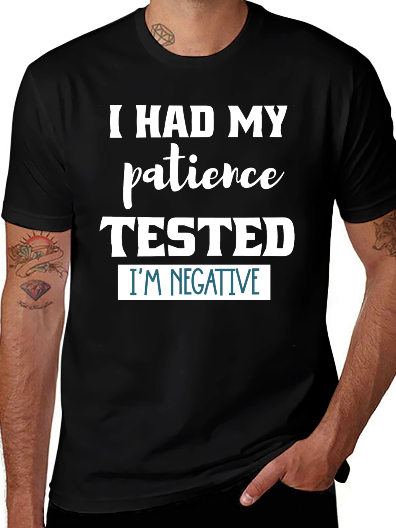 Variant 21 of Patience Tested T-Shirt, Funny Novelty Graphic Tee