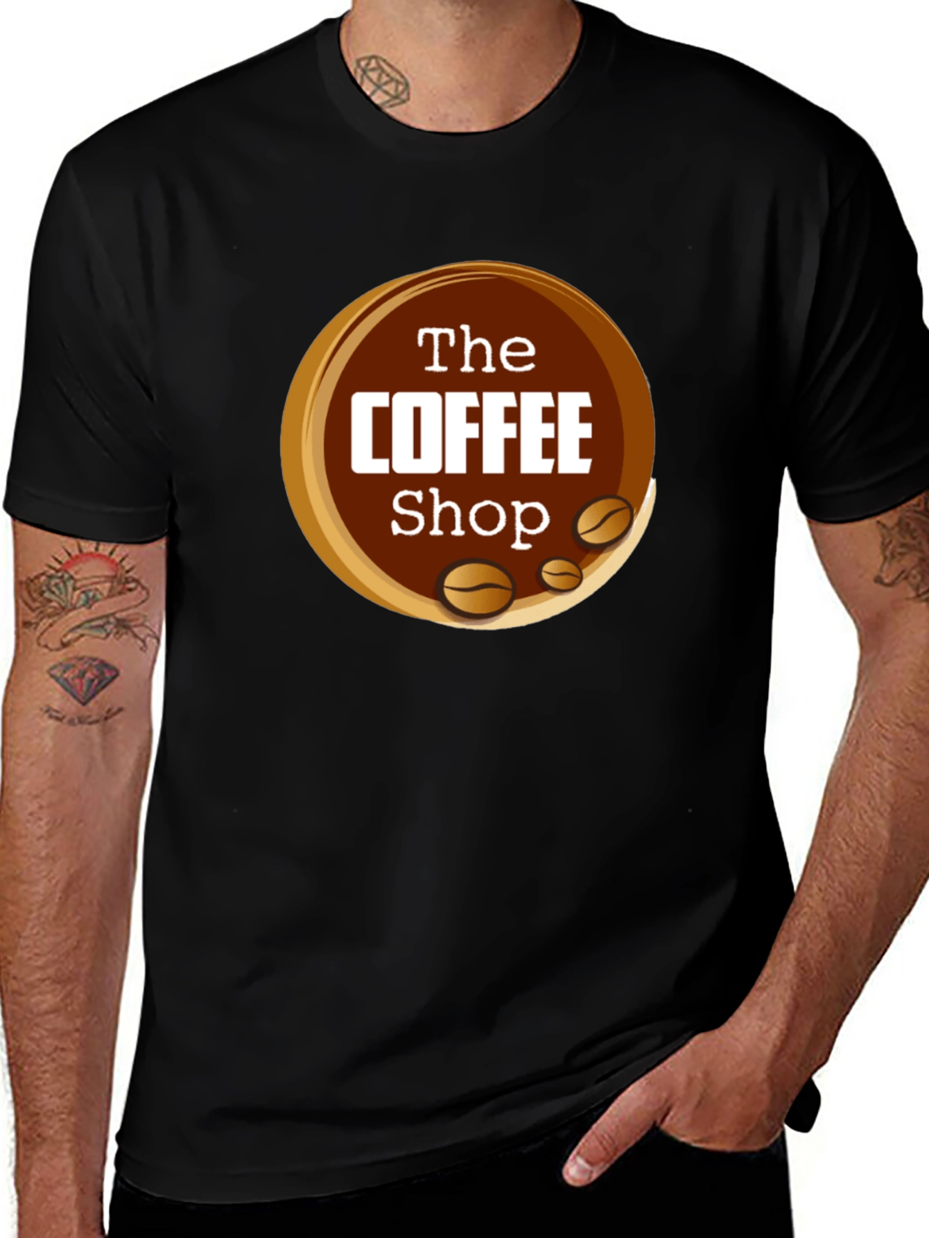 Variant 27 of The Coffee Shop Graphic T-Shirt - Unisex Black Tee
